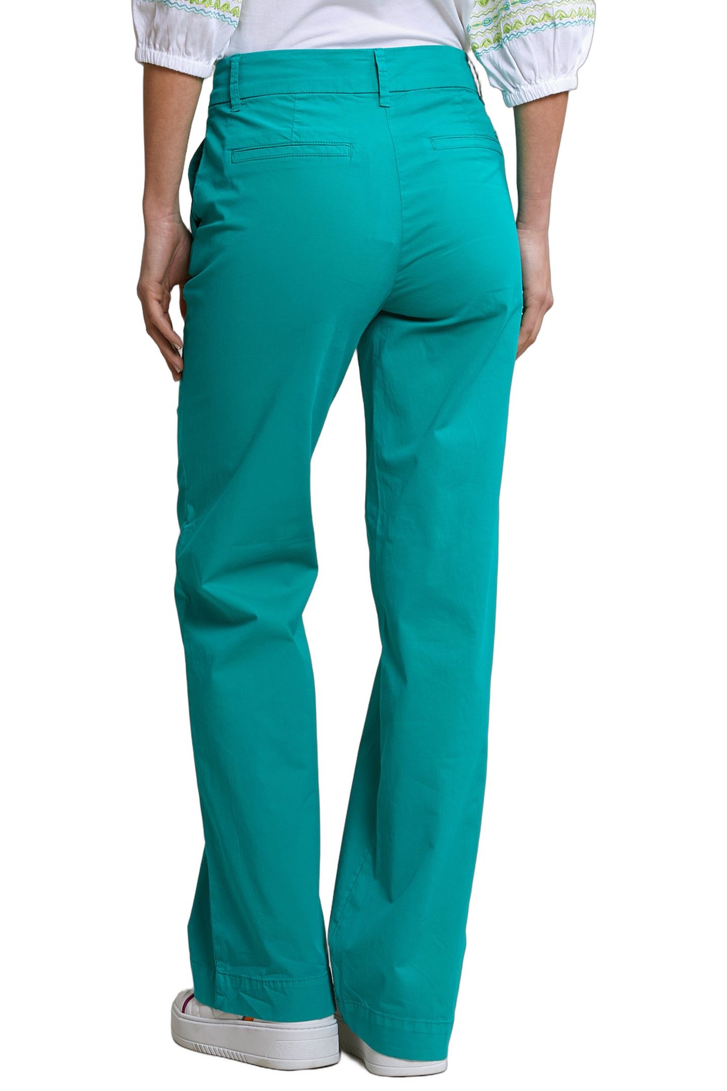EMERALD GREEN STRAIGHT STRETCH PANTS 3
