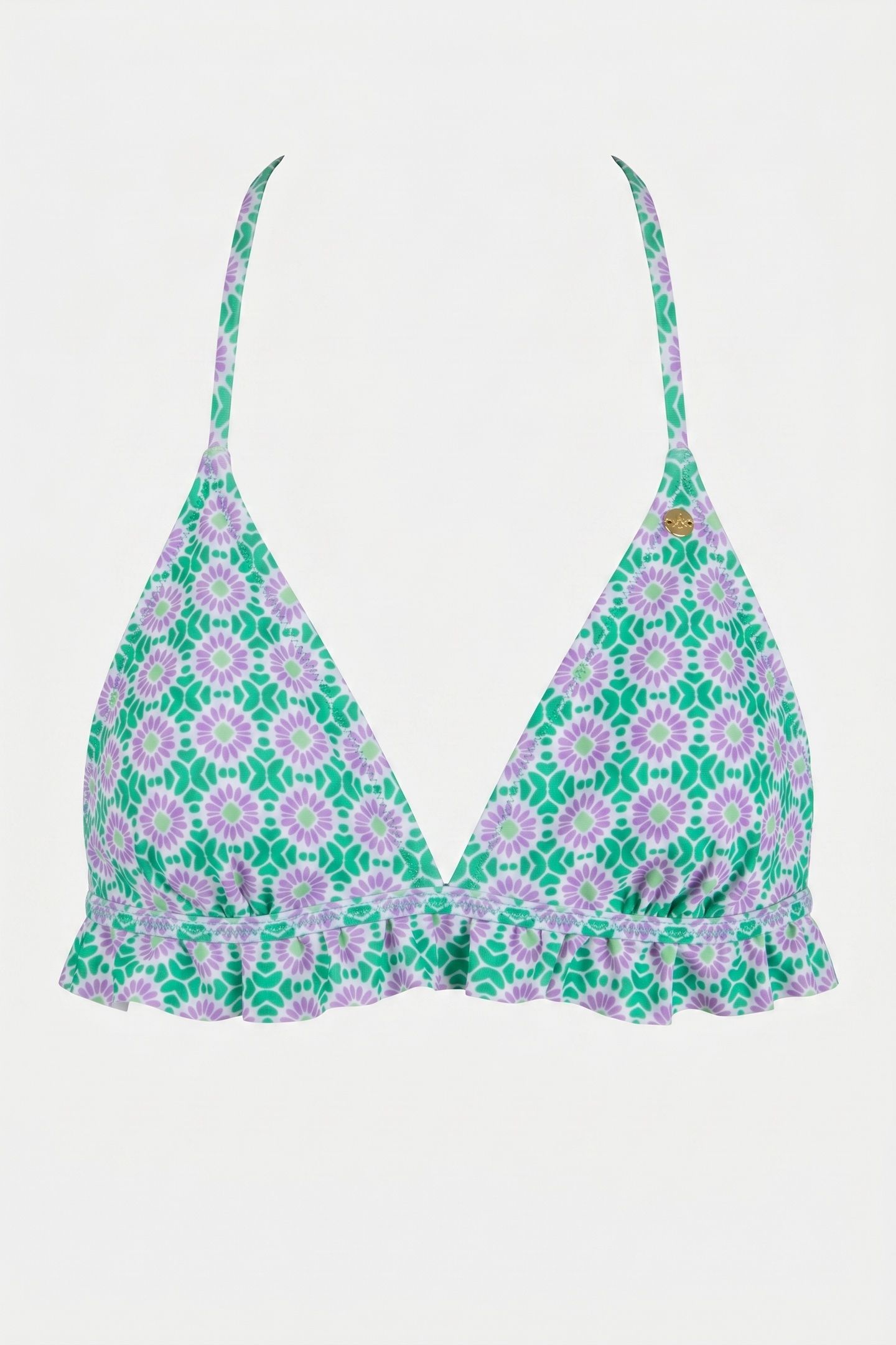 ROMY RUFFLE BIKINI TOP PORTO TILE FRESH GREEN 2