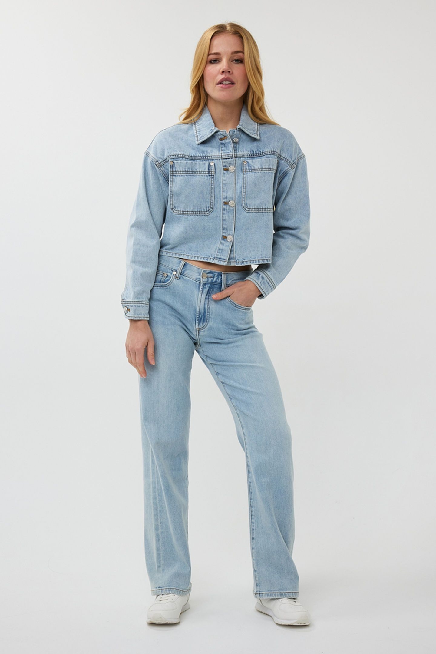 JACKET DENIM SHORT OVERSIZED BLUE 1