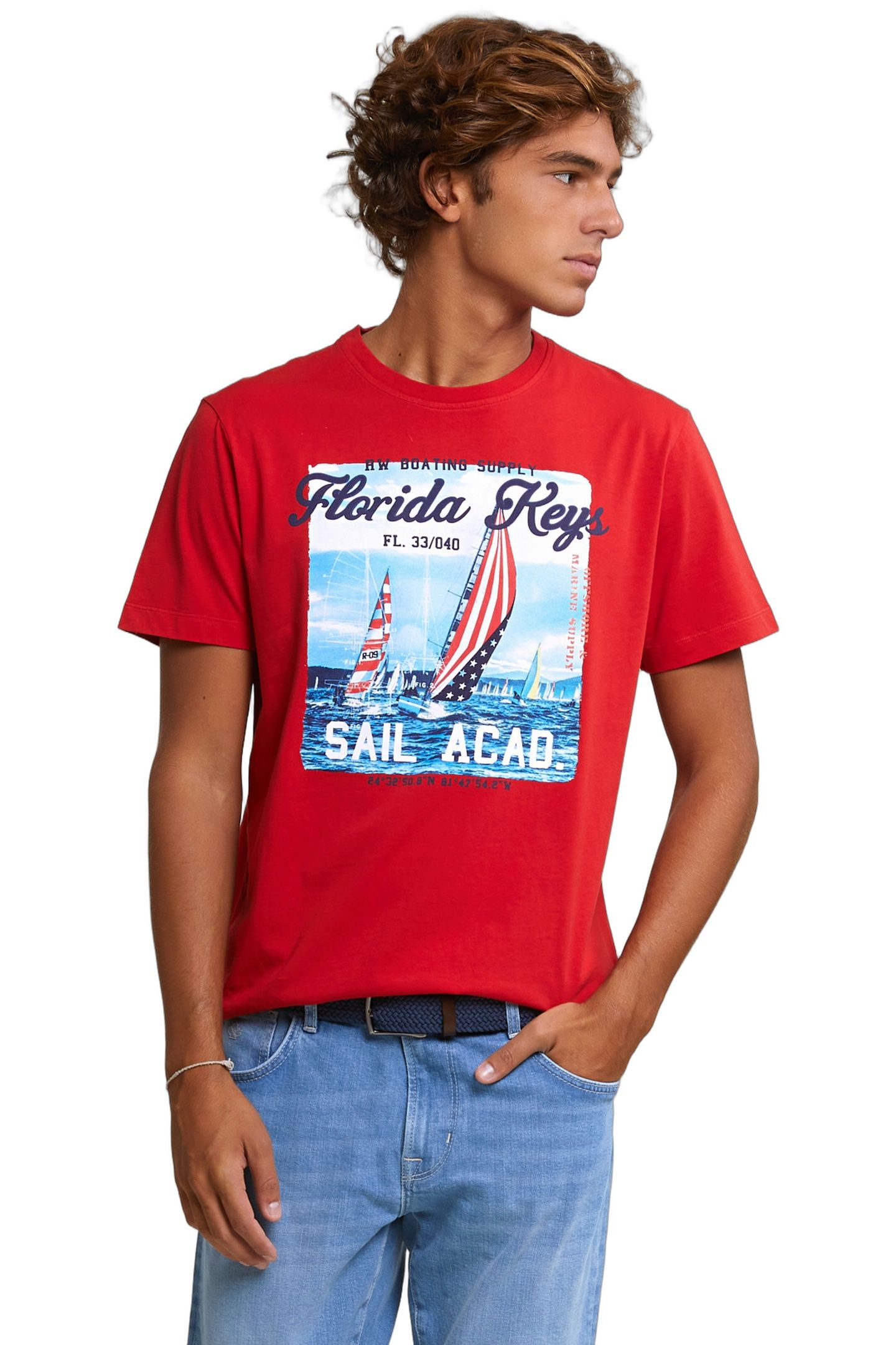 NORMAL FIT BASIC T-SHIRT SHORT SLEEVES HARVARD RED 1
