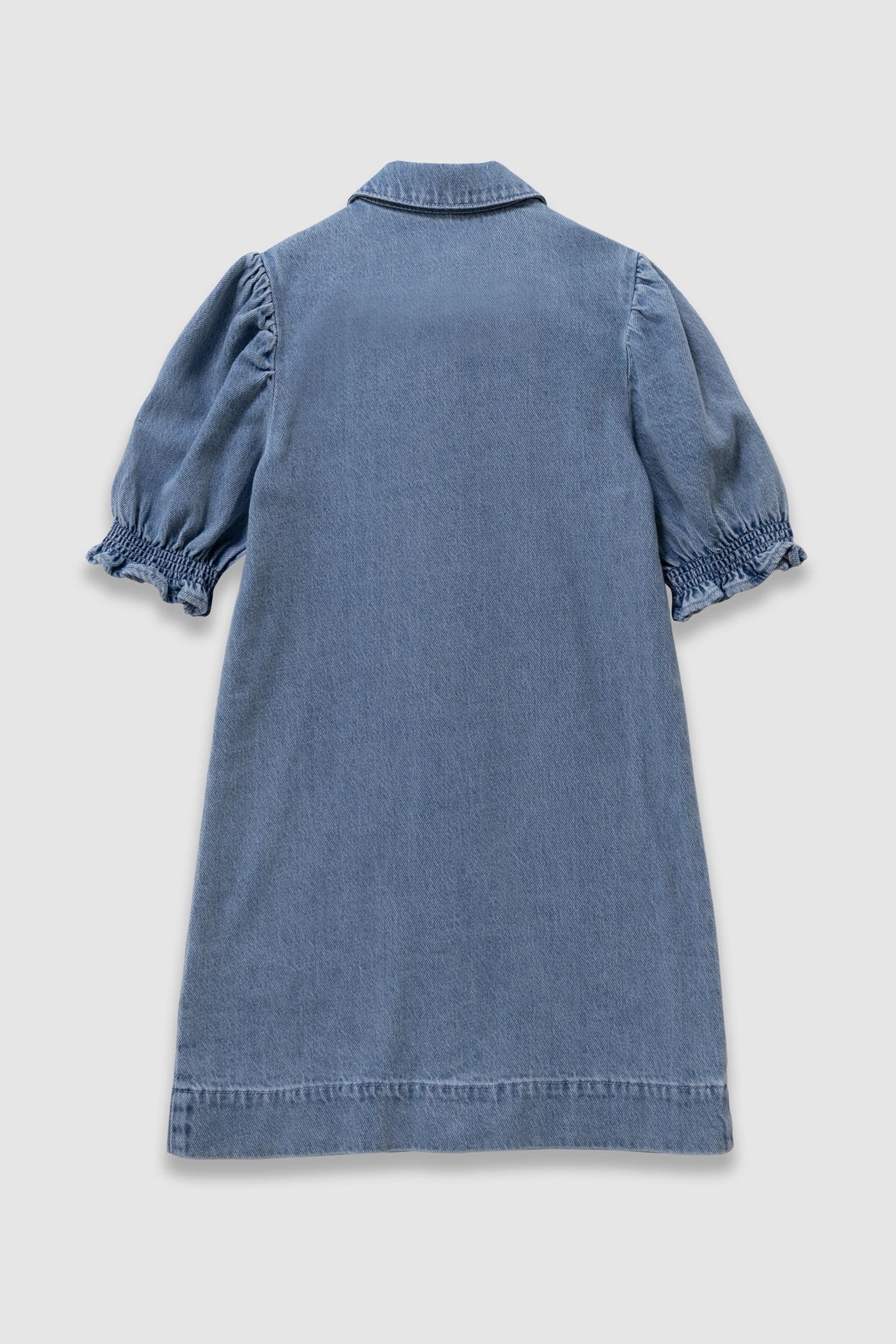 BLUE DENIM DRESS WITH EMBROIDERY FRONT PANEL 2