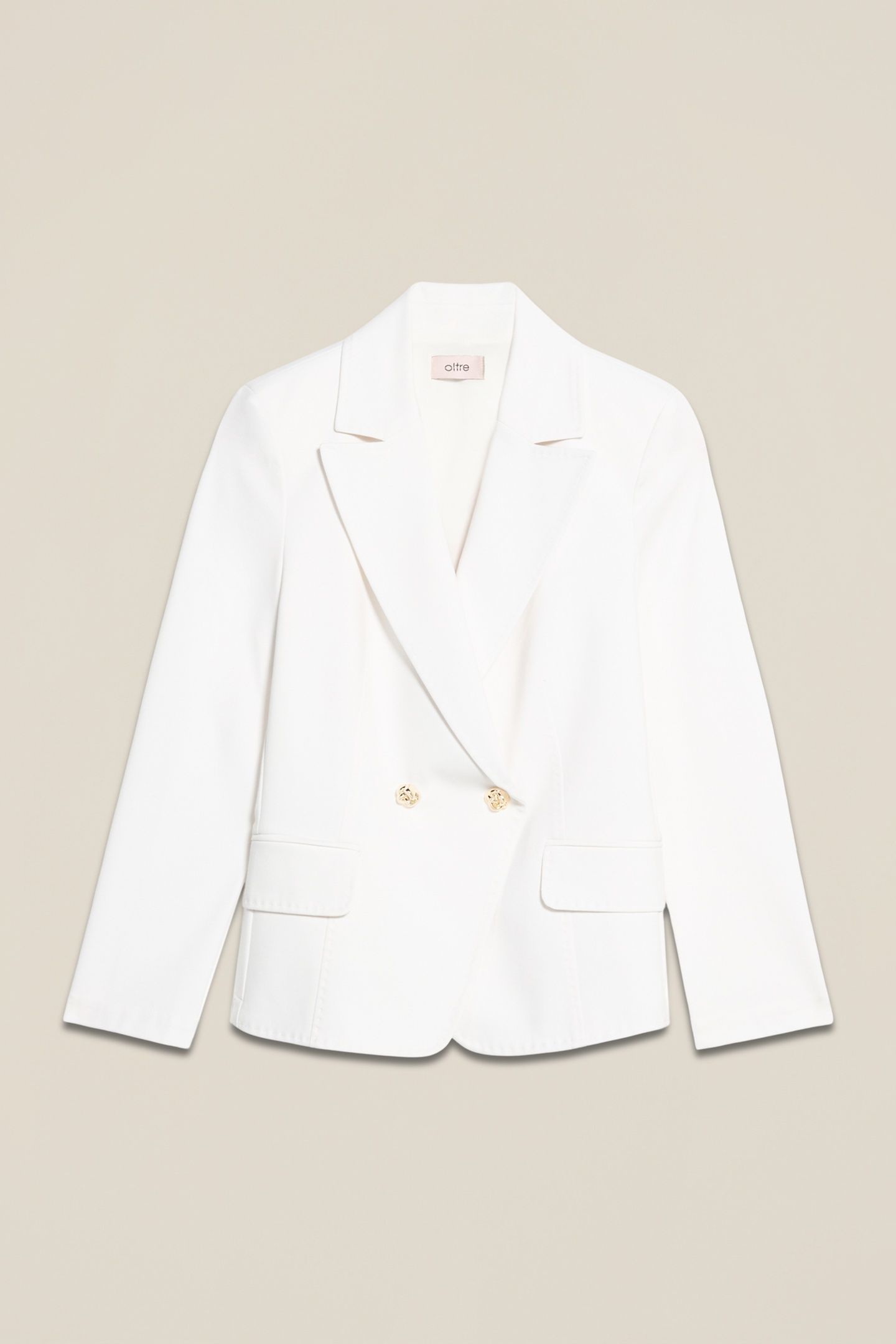 DOUBLE-BREASTED BLAZER IN MILANO STITCH WHITE 3