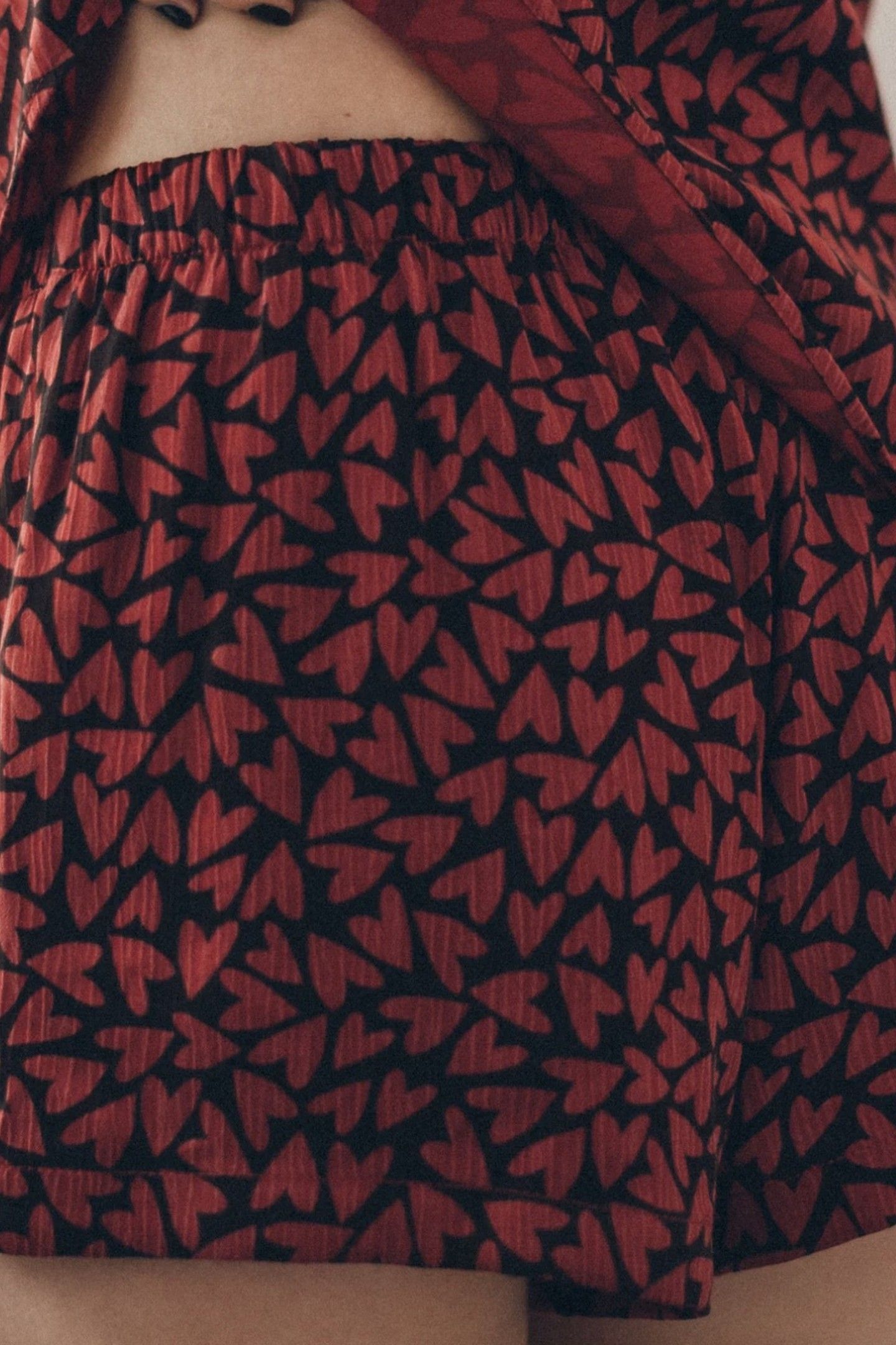THE RED HEARTS CRINKLE BOXER SHORTS RED 2