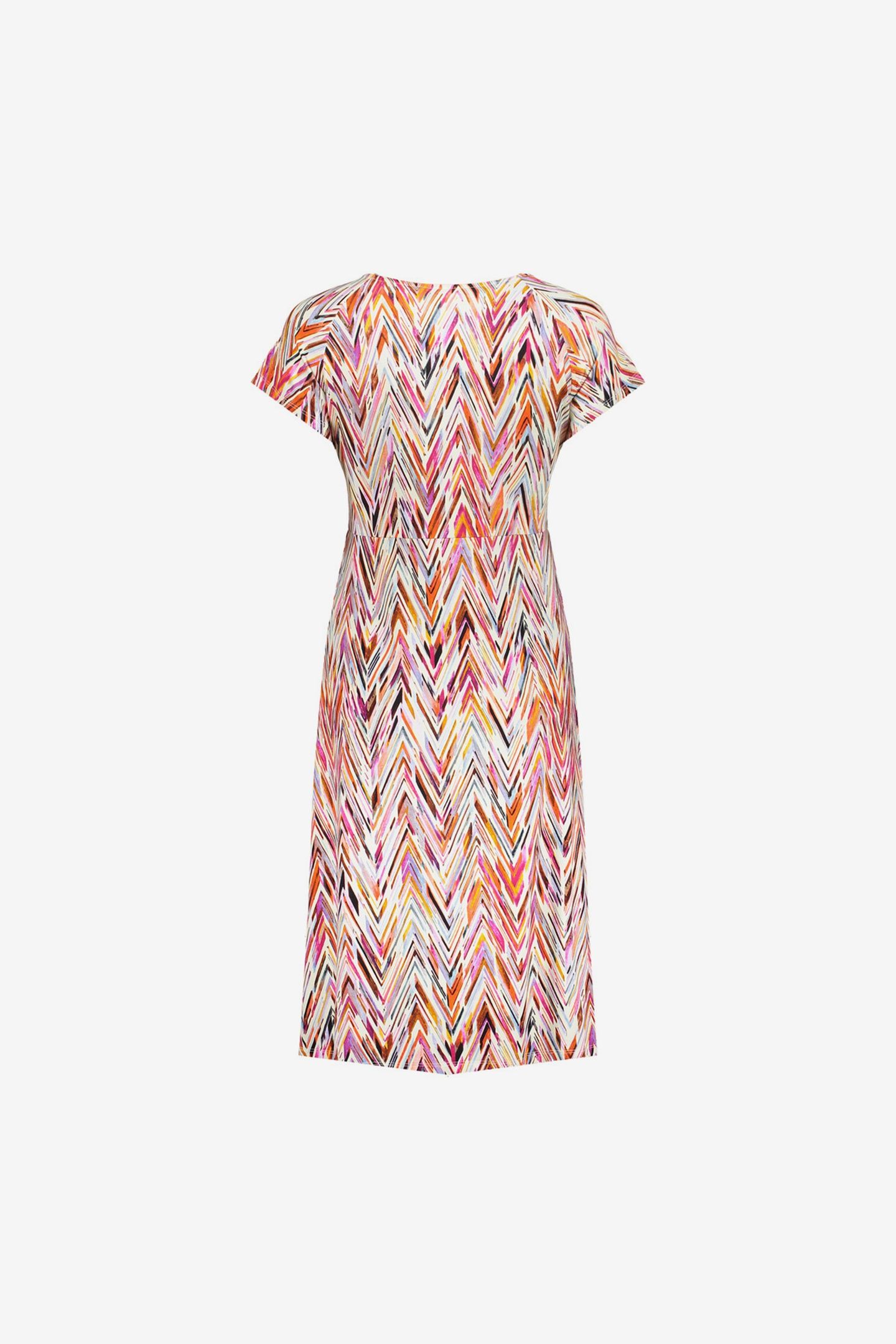 DRESS V-NECK SHORT AOP RED/PURPLE 2
