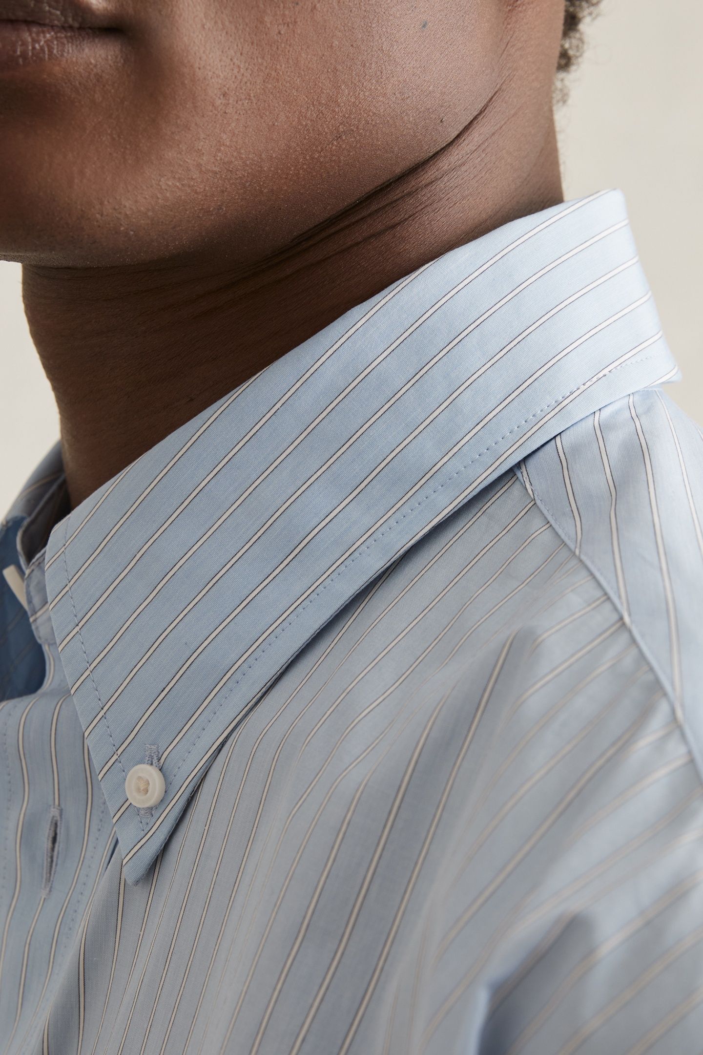 LS OVERSIZED STRIPE POPLIN SHIRT SOFT BLUE/WHITE 5