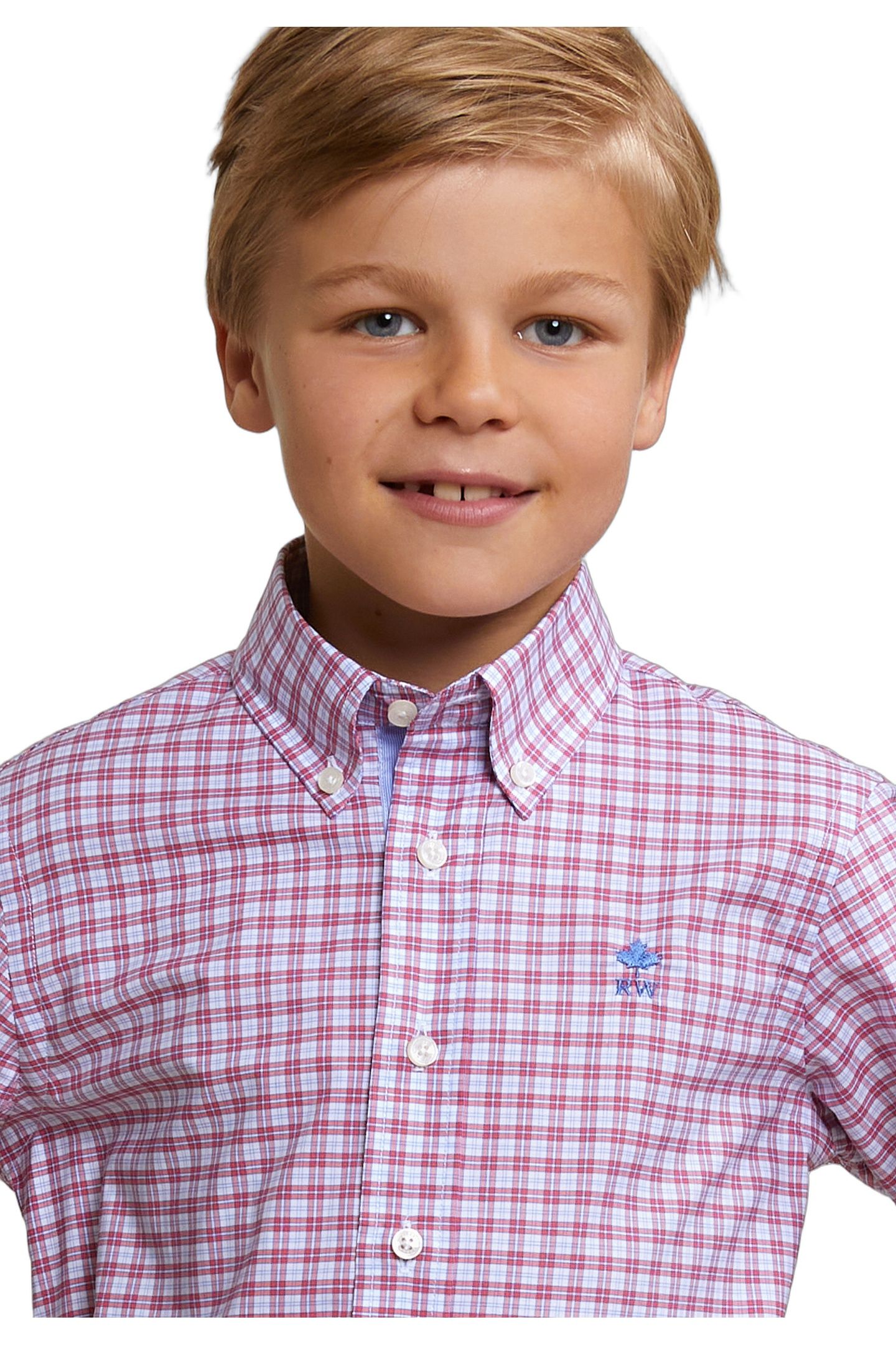 CUSTOM FIT CHECKED SHIRT RED/WHITE 4
