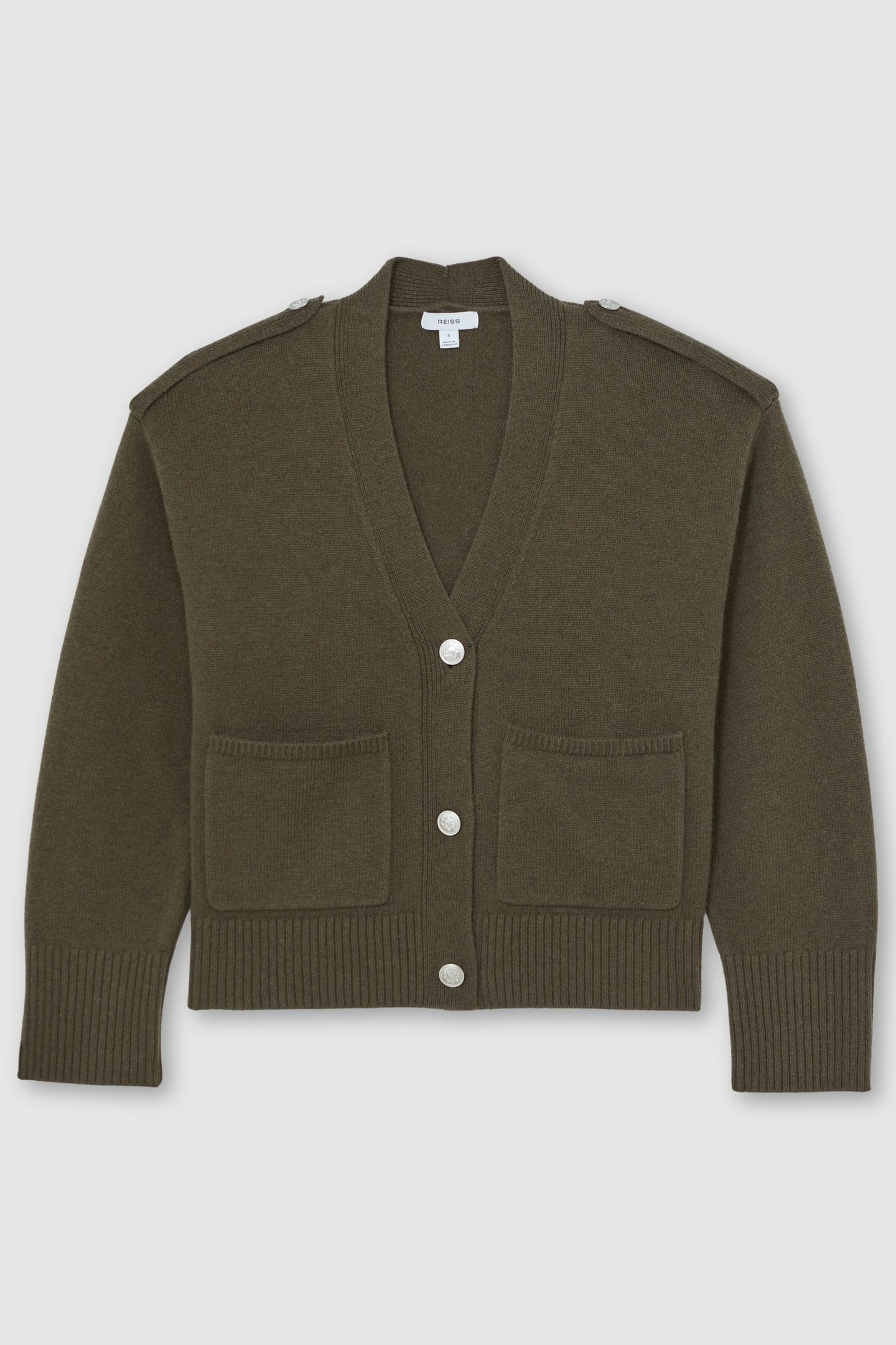BUTTON DETAIL CARDIGAN KHAKI GREEN 4