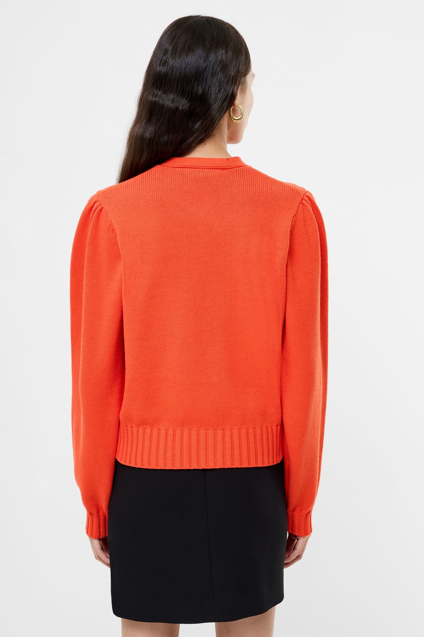 VARLI LS TIE NK CARDIGAN FLAME ORANGE 3