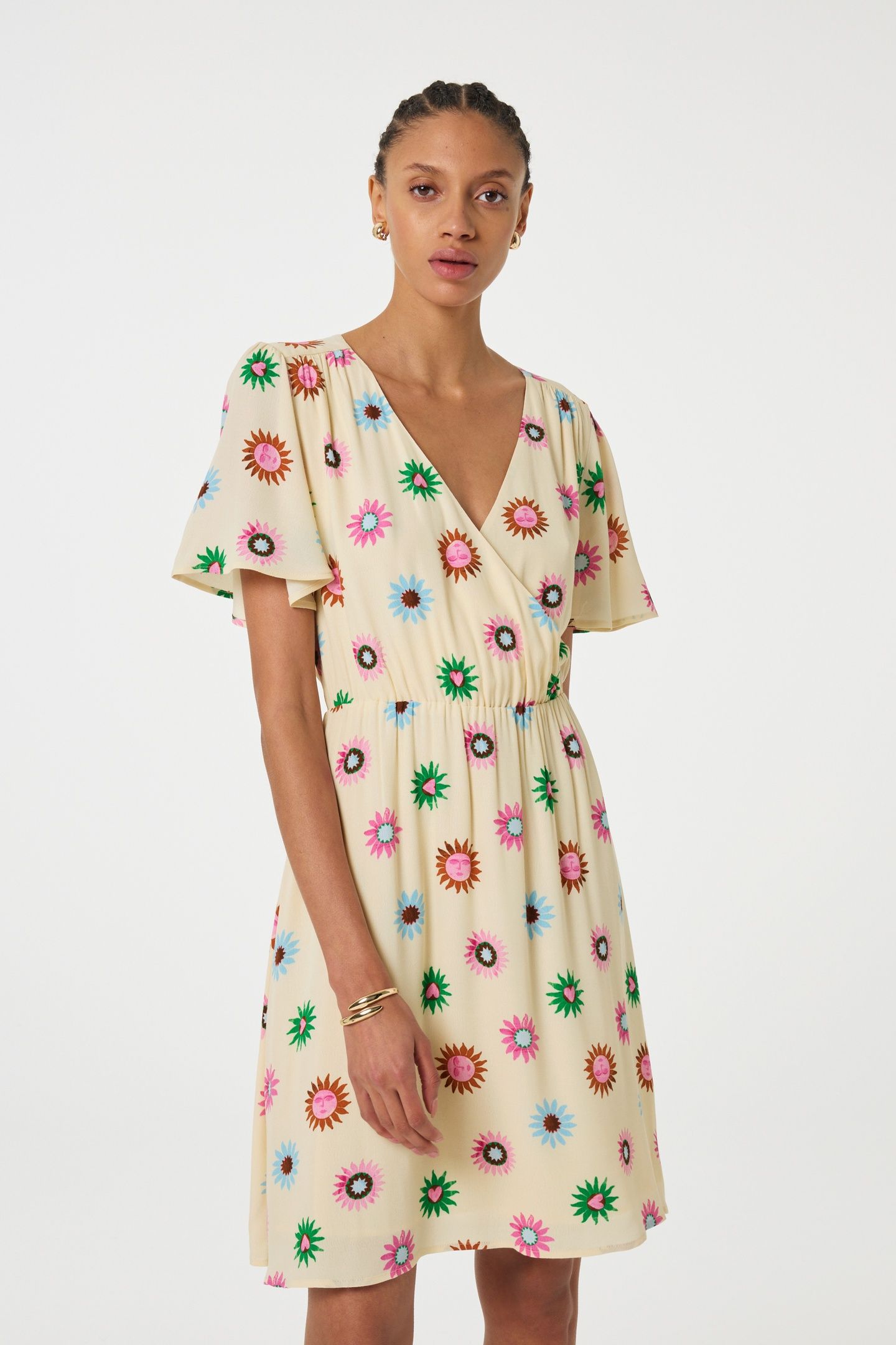 ASHA DRESS WARM WHITE/PINK DREA 2
