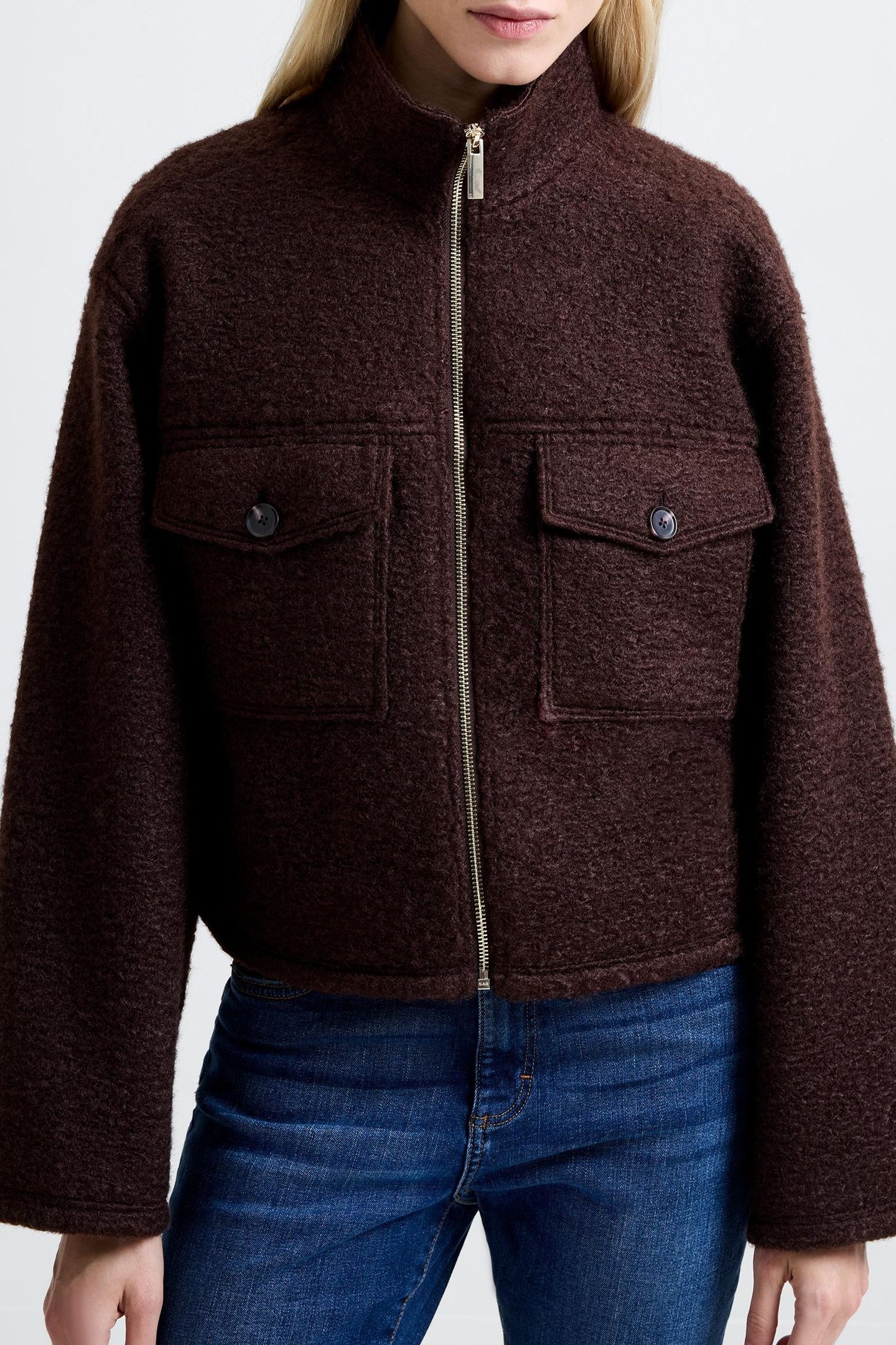 DOVER BOUCLE JACKET BITTER CHOCOLATE 3