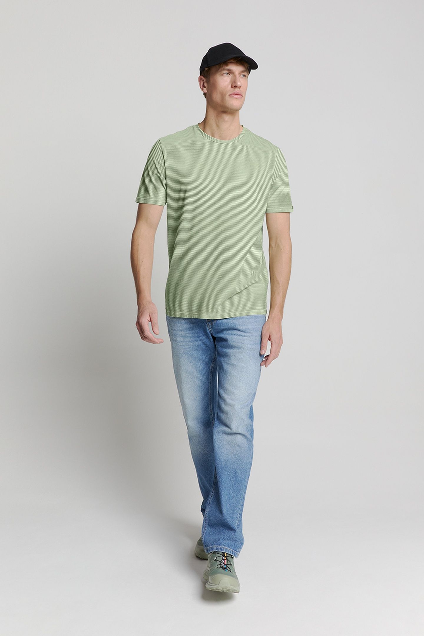 T-SHIRT CREWNECK STRIPES MINT 2