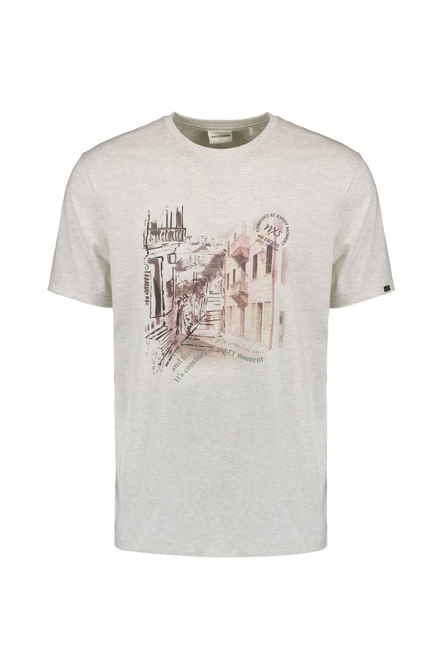 T-SHIRT CREWNECK MELANGE CHEST PRINT KIT 2