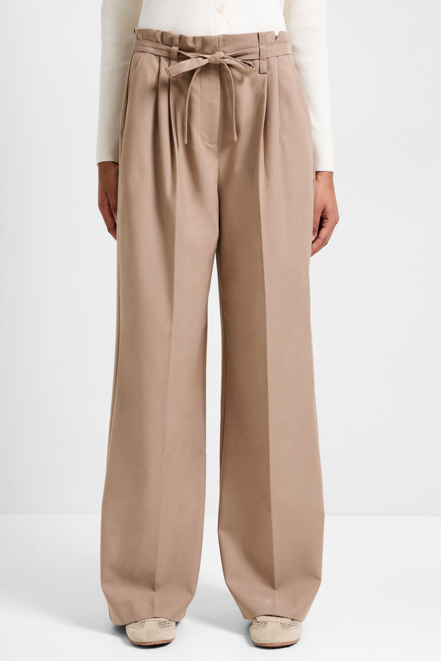 FERRI FLANNEL WIDE LEG TRSR CAMEL 3