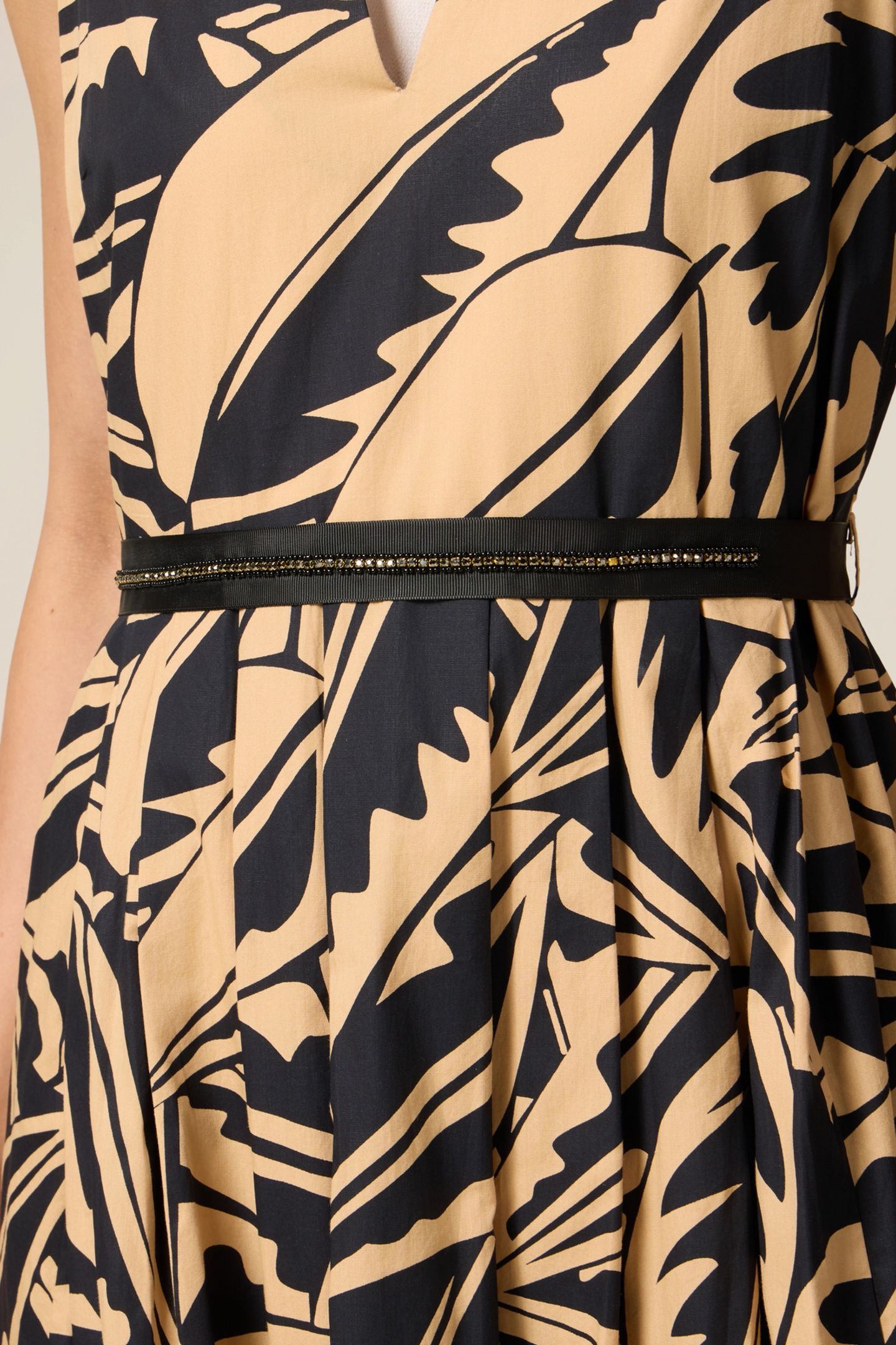 PATTERNED POPLIN DRESS BEIGE 5