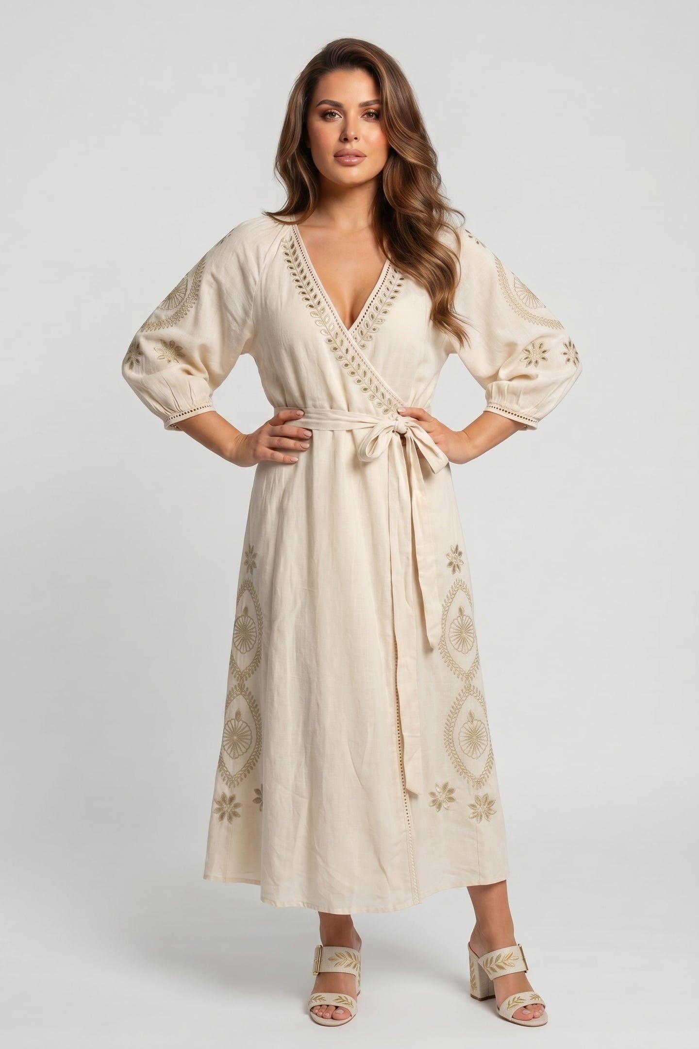 FLASH DRESS EMBROIDERED IVORY 1