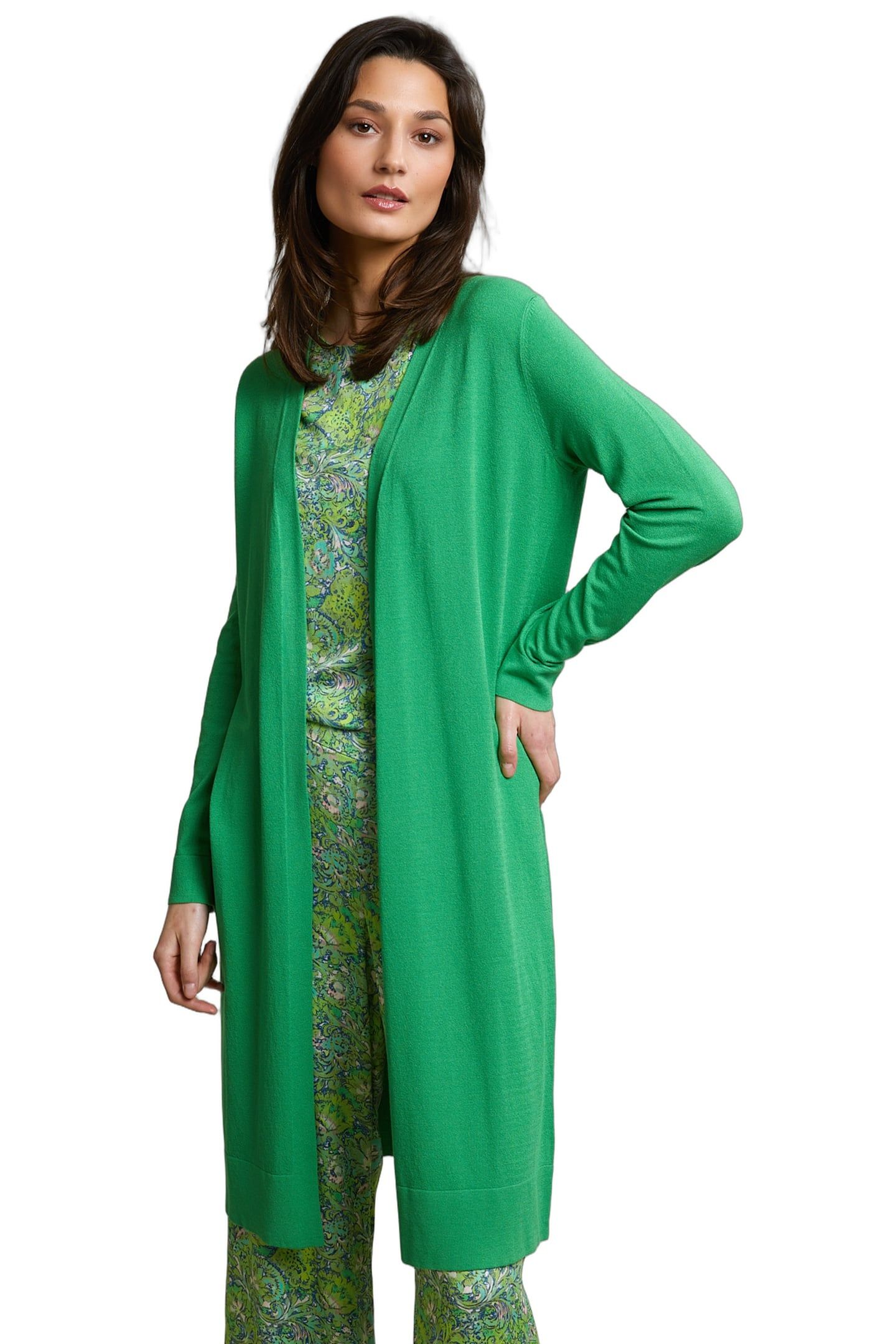 GREEN LONG CARDIGAN LONG SLEEVES 1