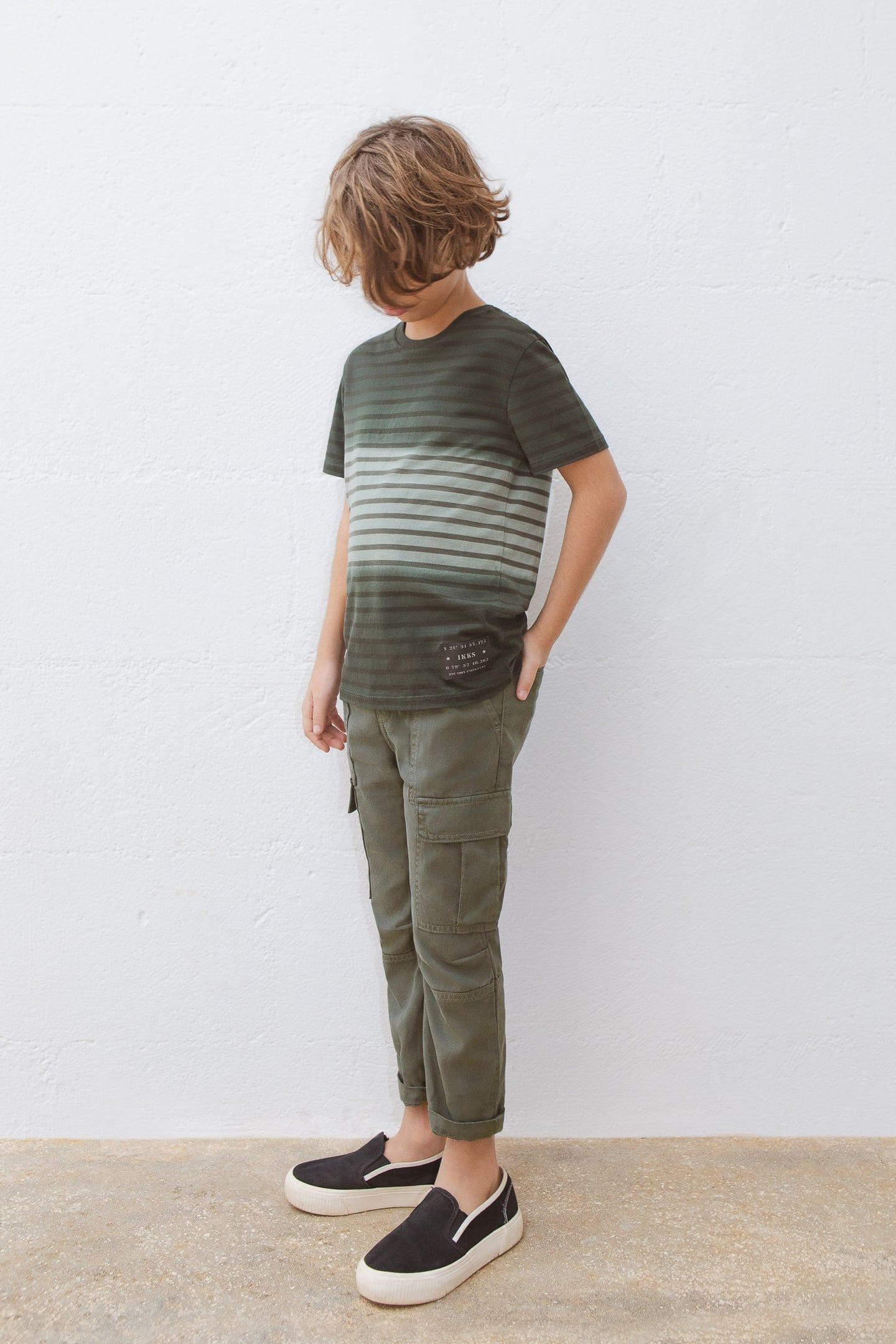 BOYS’ KHAKI CARGO TROUSERS WITH ELASTICATED WAIST 1