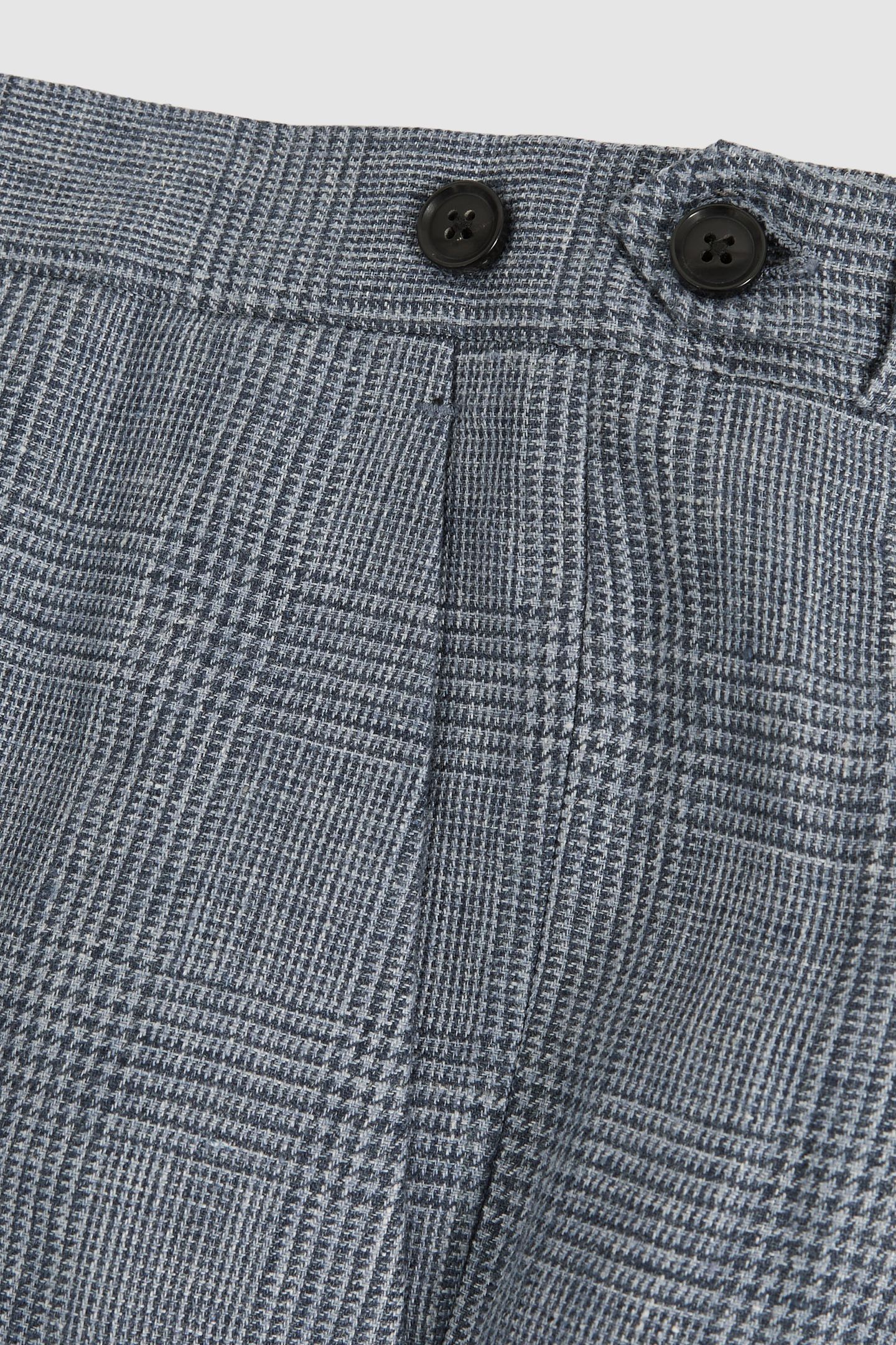PRINCE OF WALES CHECK LINEN TROUSER SOFT BLUE 5