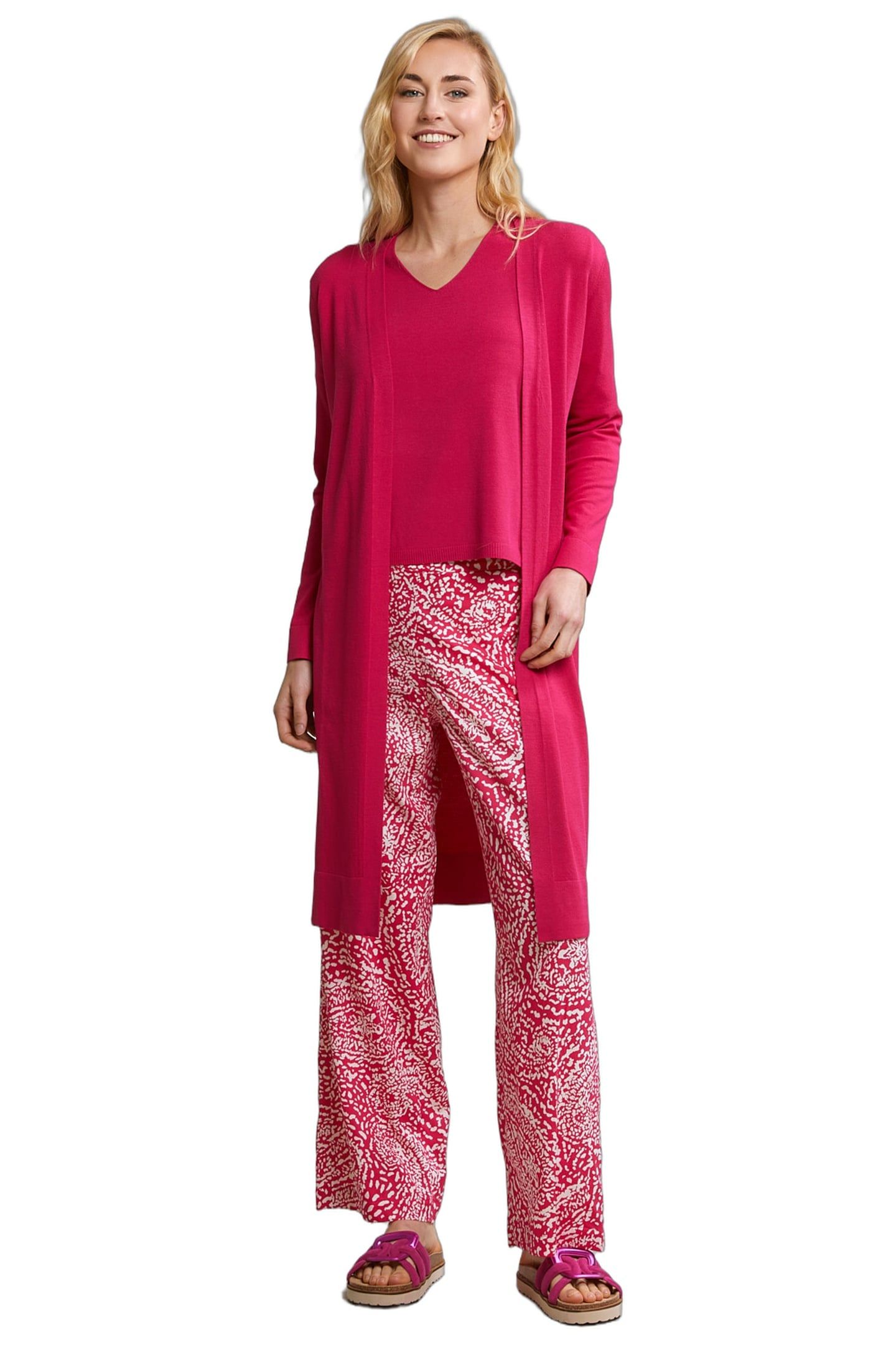 FUCHSIA LONG CARDIGAN LONG SLEEVES 2