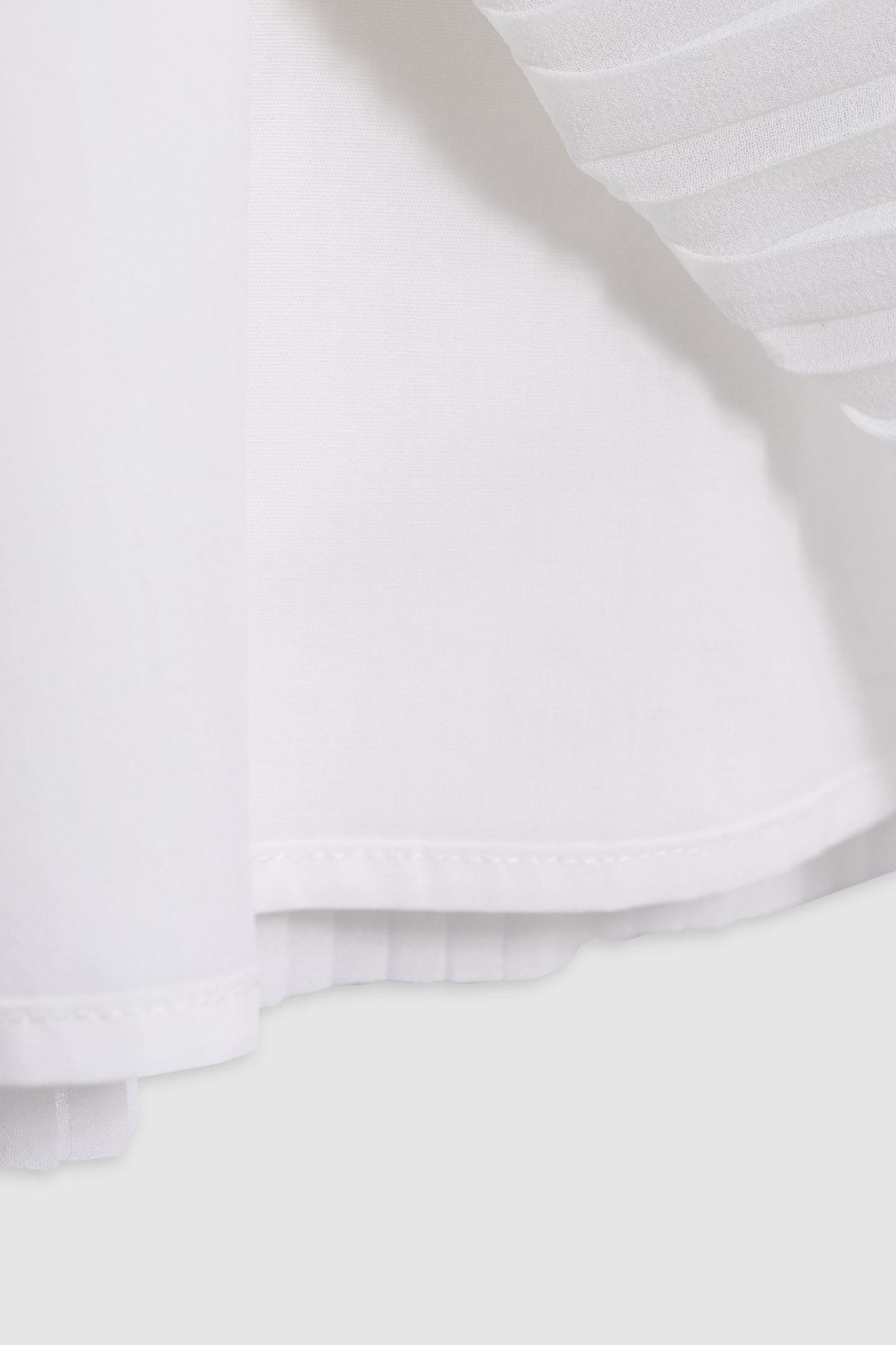 ECRU IRIDESCENT PLEATED DRESS WITH RUFFLED SLEEVES 5