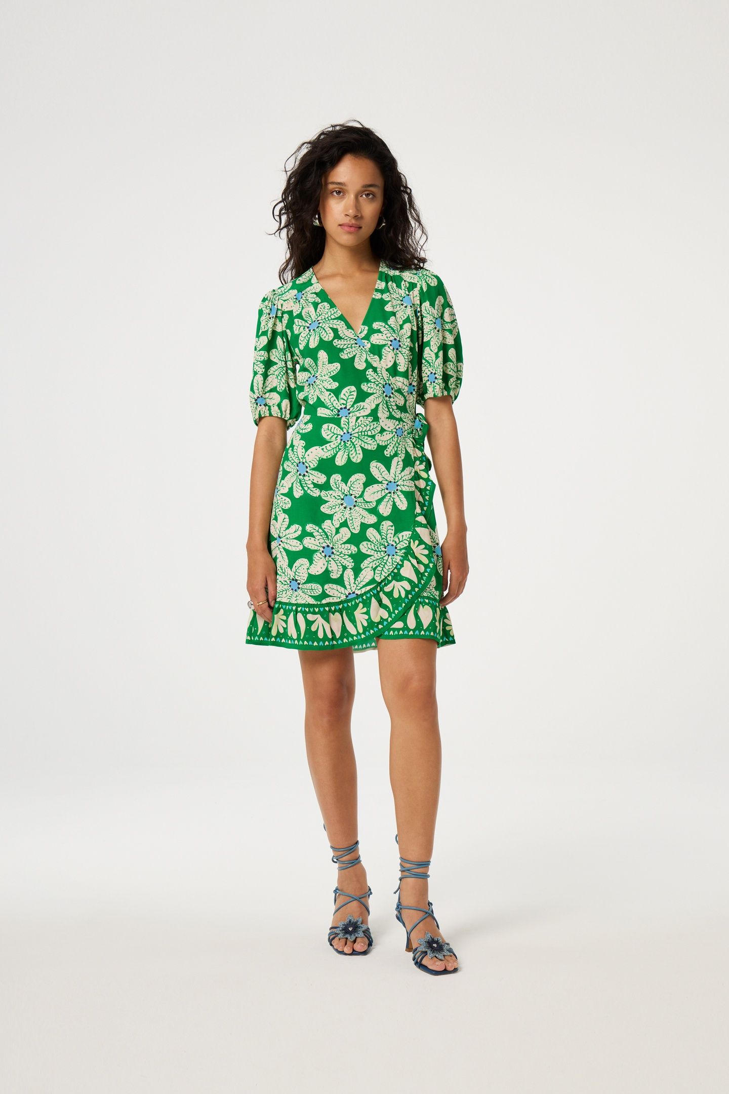 ARIEL DRESS GREEN GLOW/POOL BLUE 1
