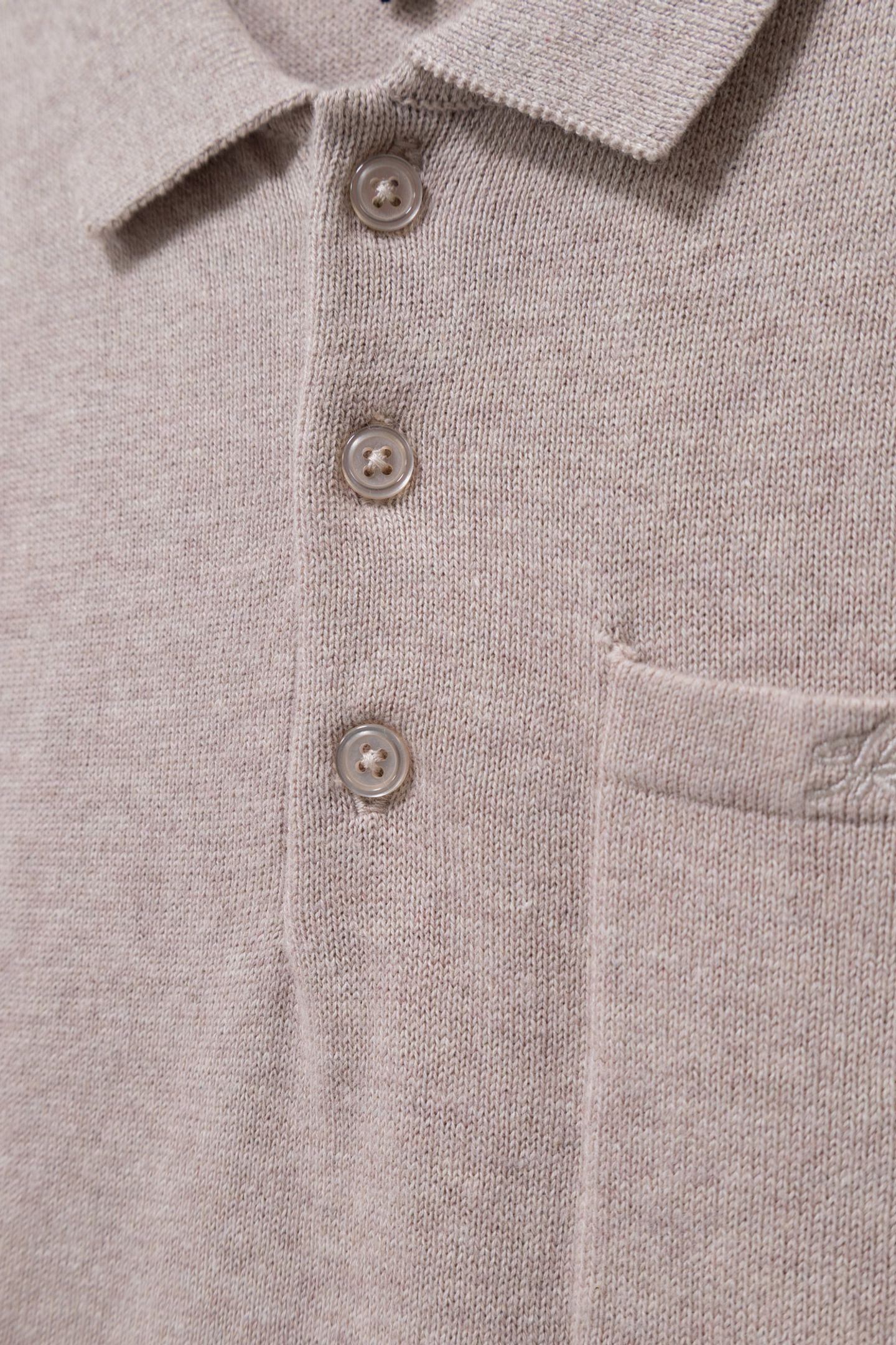 BEIGE KNIT POLO WITH FRONT POCKET 4
