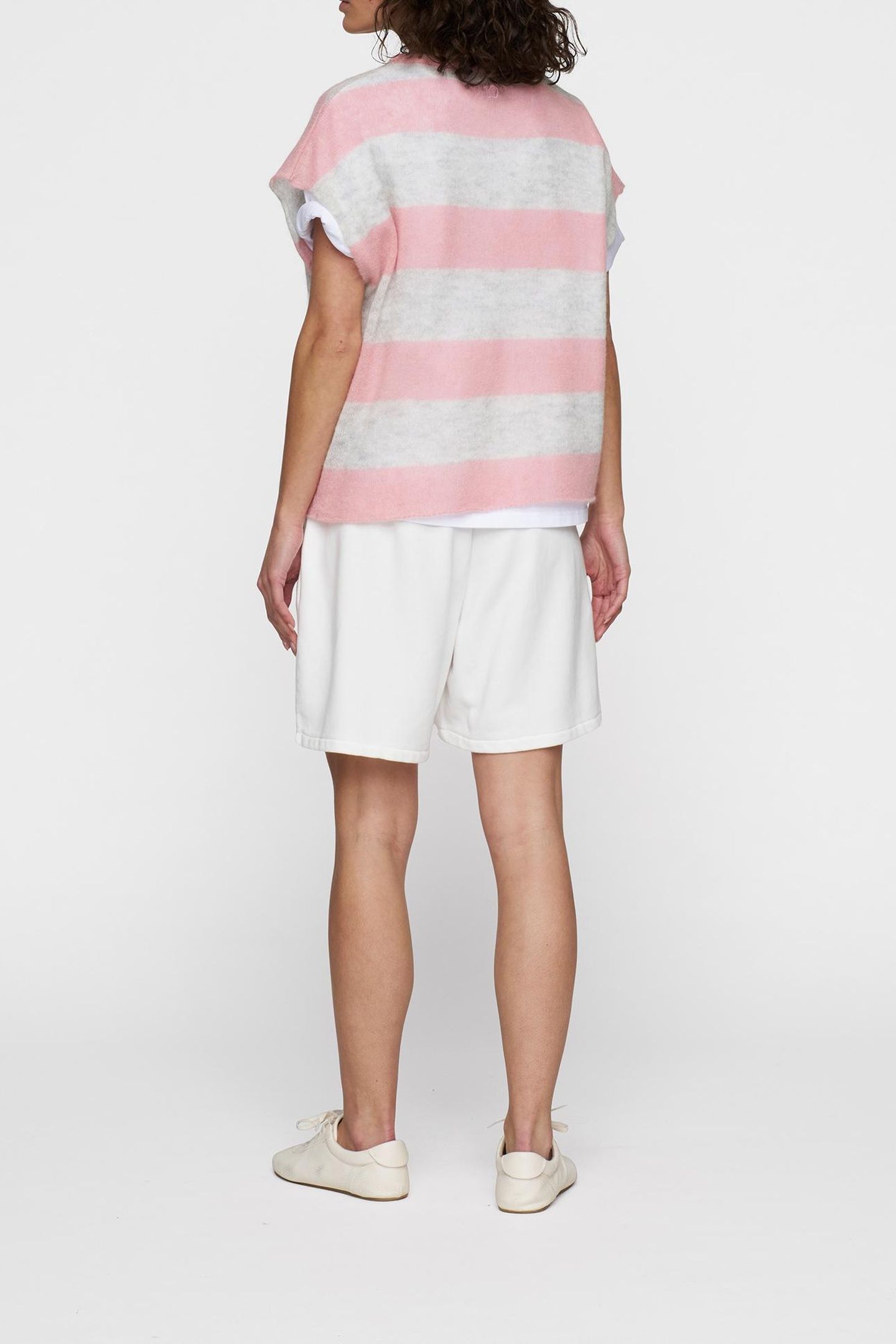 THIN KNIT TEE DARK RASPBERRY/WHITE GREY MELEE 3