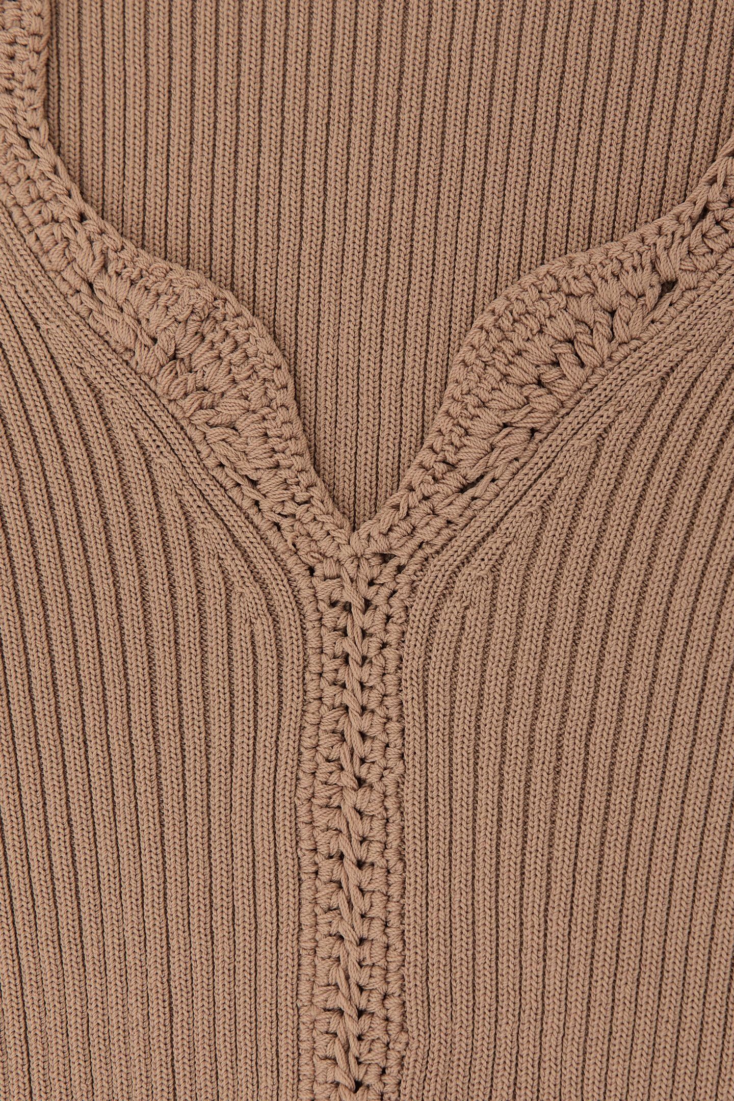 CROCHET STITCH TOP TAUPE NEUTRAL 5