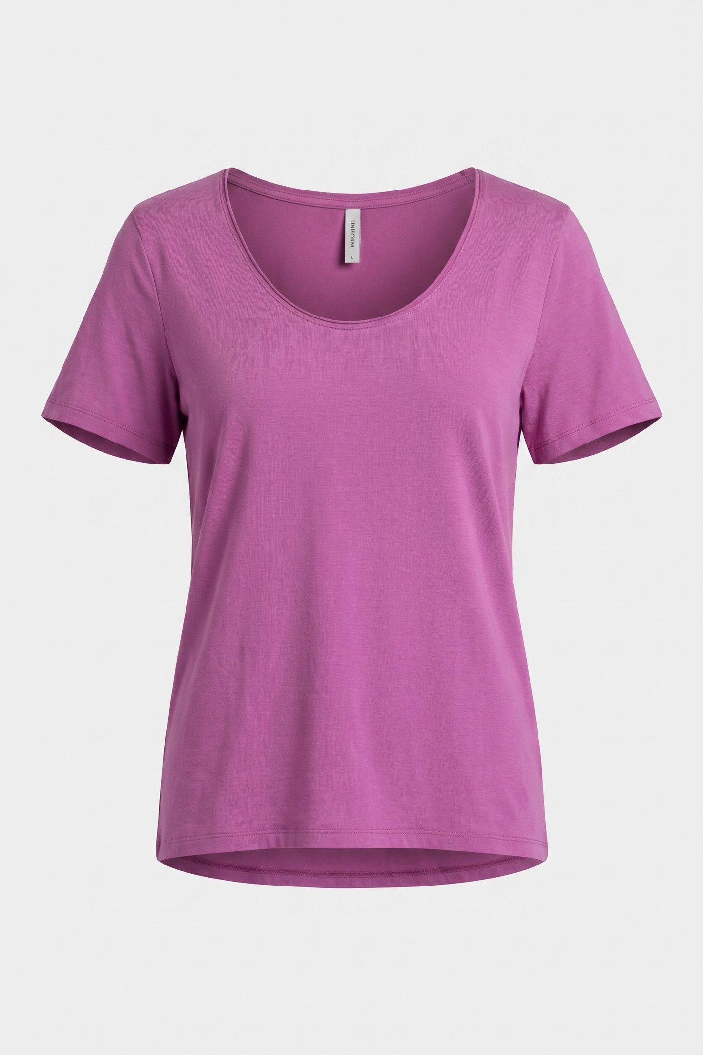 U-NECK TOP FINE VISCOSE CYCLAAM 3