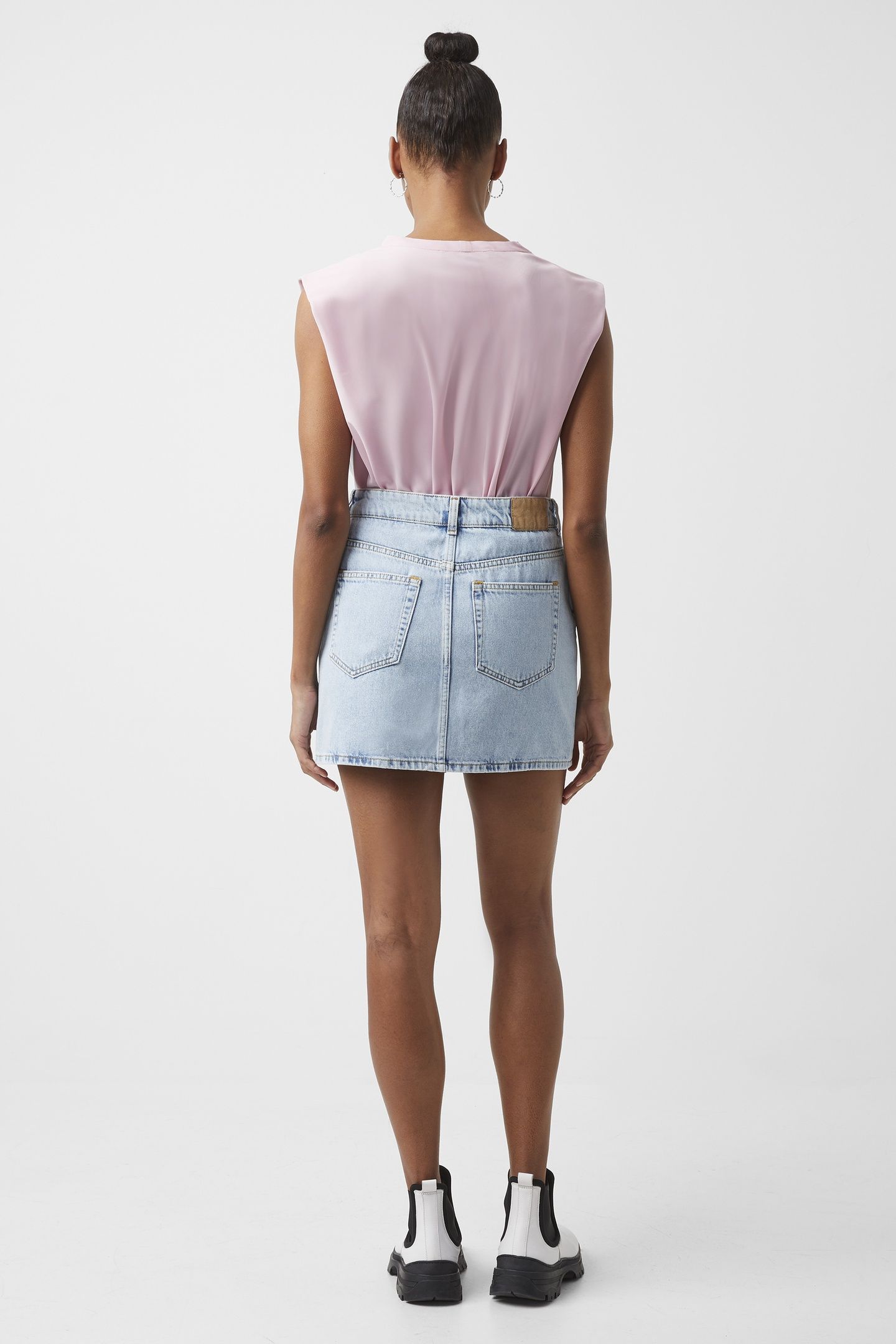 SHOULDER PAD CREPE TANK TOP MAUVE MIST 3