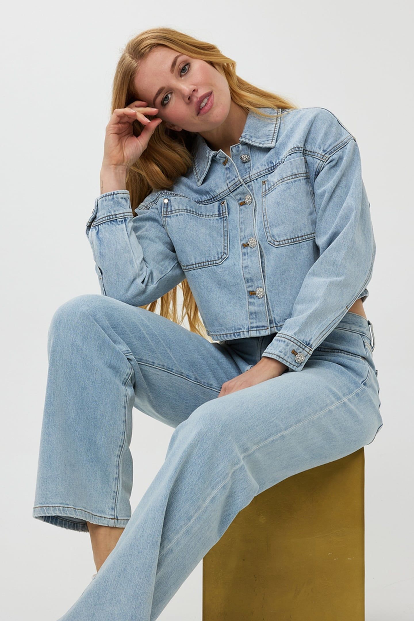JACKET DENIM SHORT OVERSIZED BLUE 2