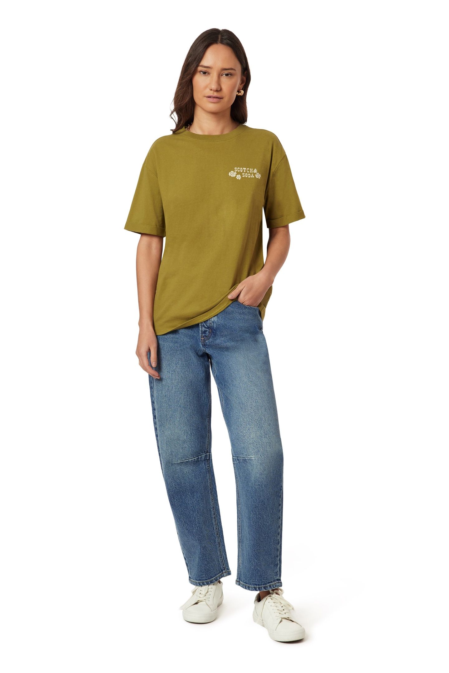 BOYFRIEND TEE GREEN MOSS WHITE CAP 3