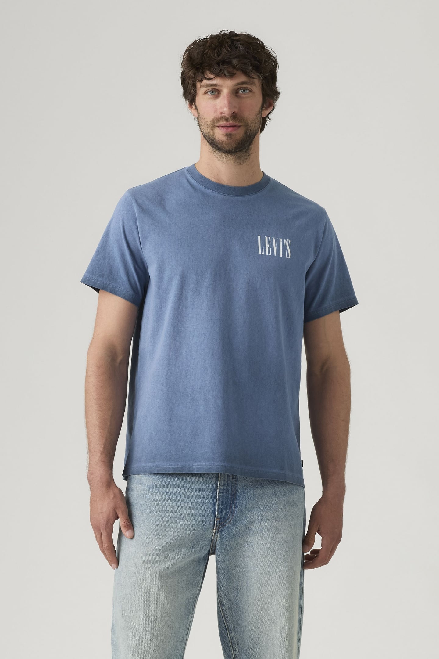 SS RELAXED FIT TEE DISTRESSED SERIF 1
