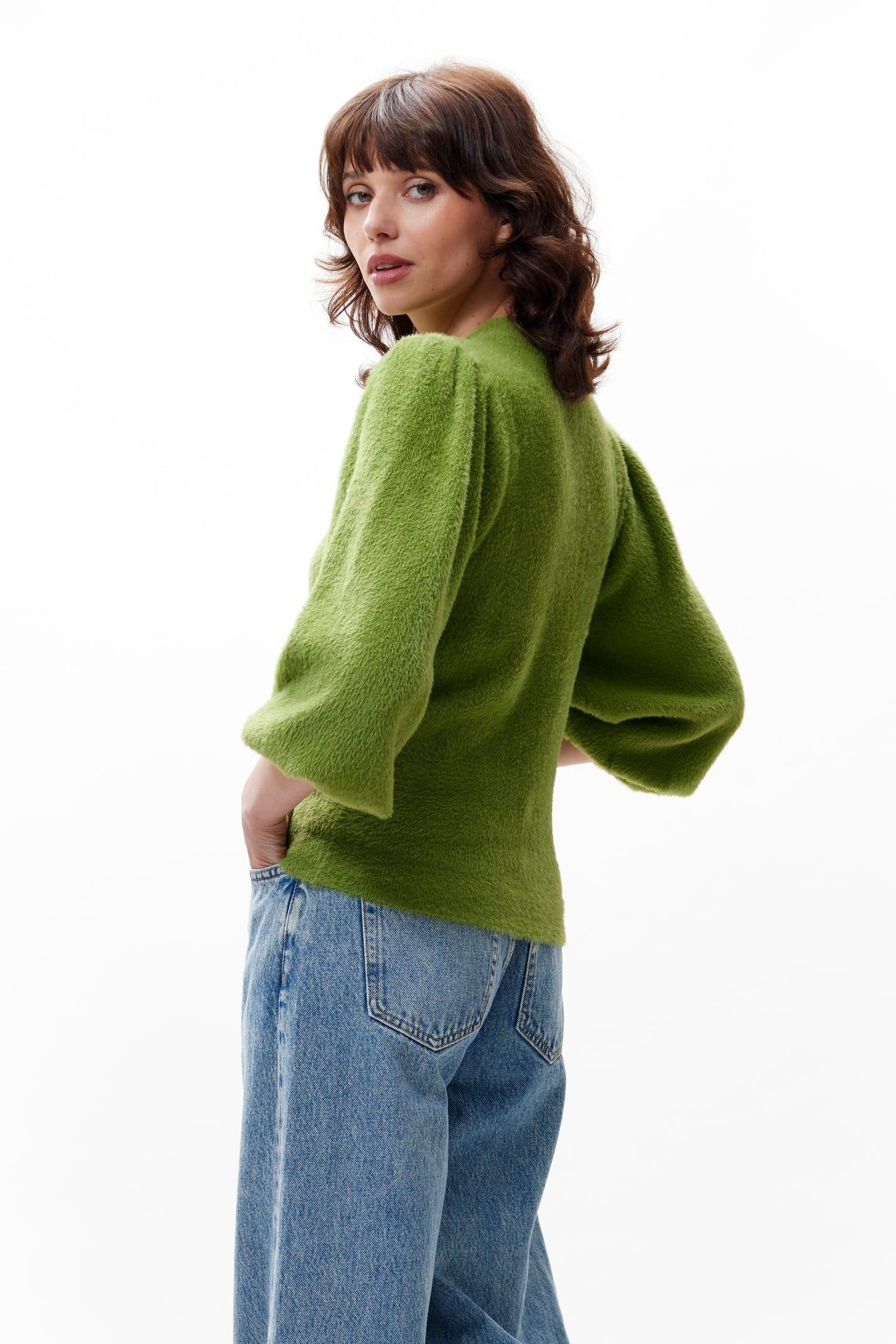 FUZZY PUFF SLEEVE KNIT GRASSHOPPER 3