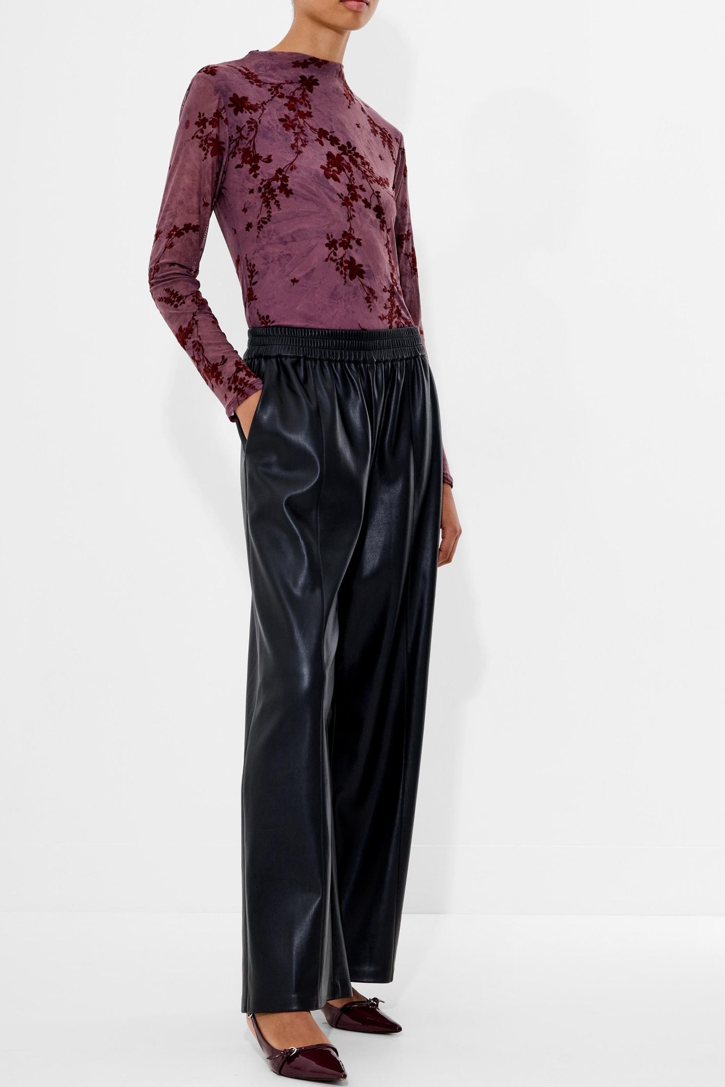 TASHER WIDE LEG PU TROUSER BLACK 2