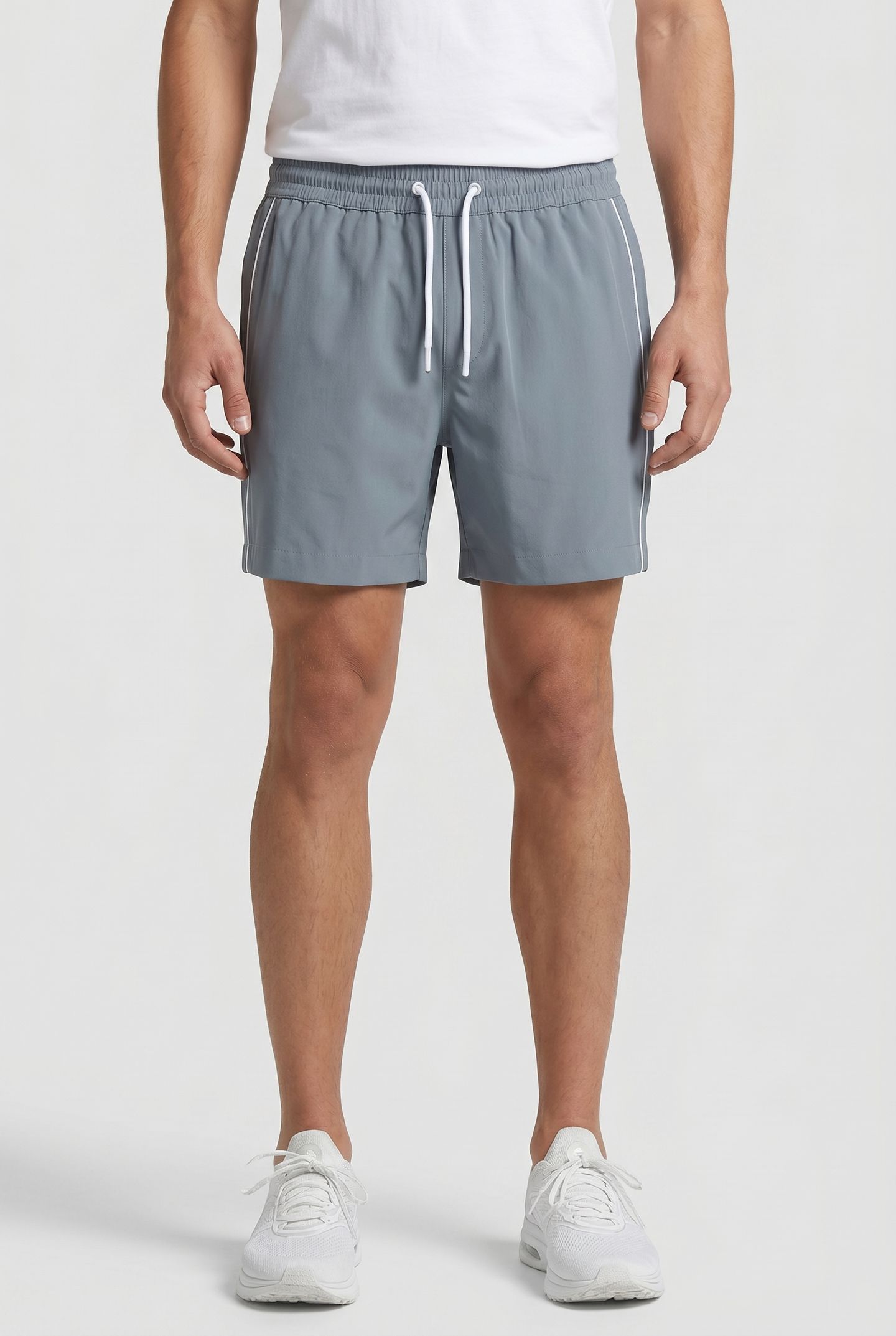 SWIM SHORT WITH PIPING AIRFORCE BLUE/WHITE 1