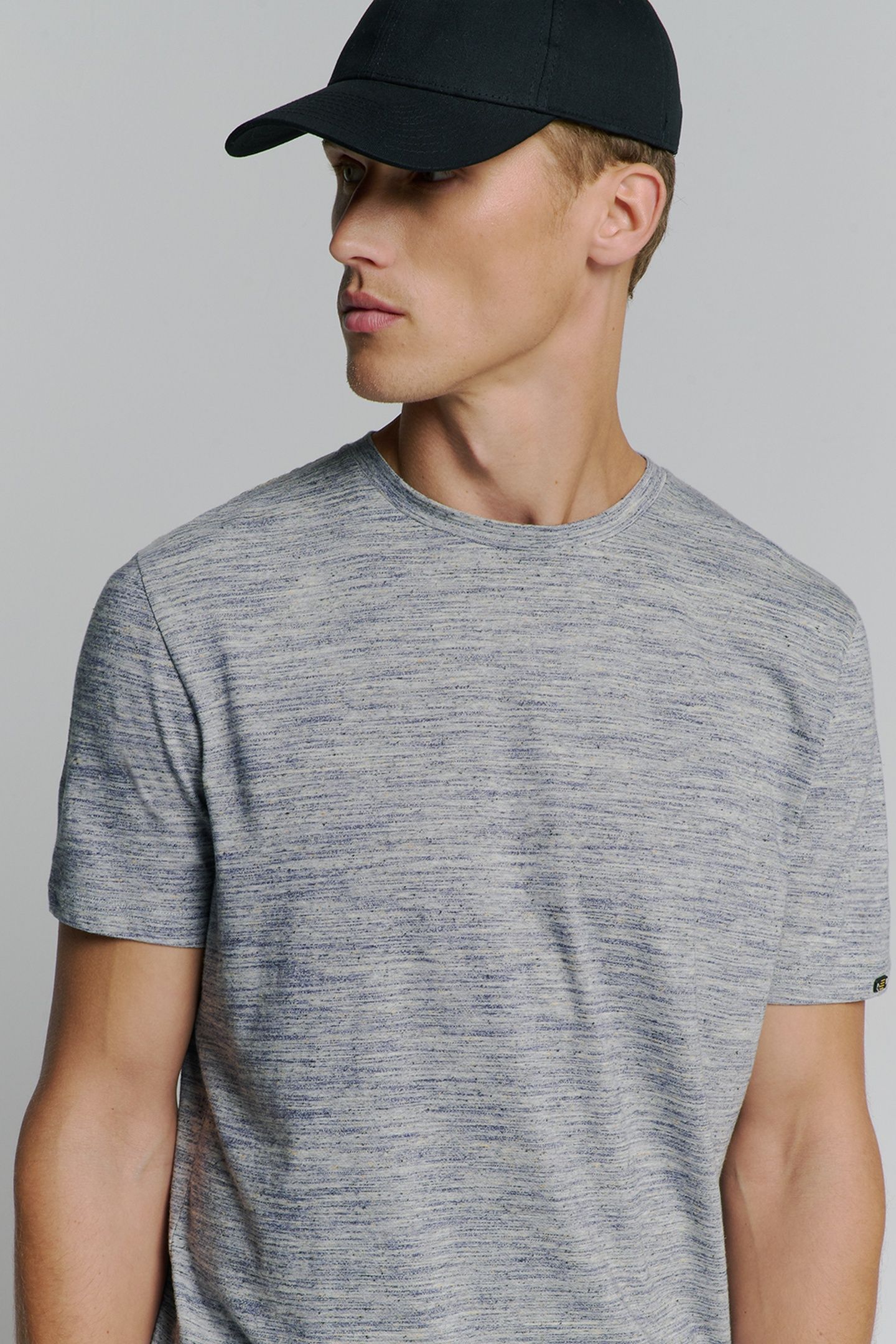 T-SHIRT CREWNECK MULTI COLOURED MELANGE DEEP BLUE 3