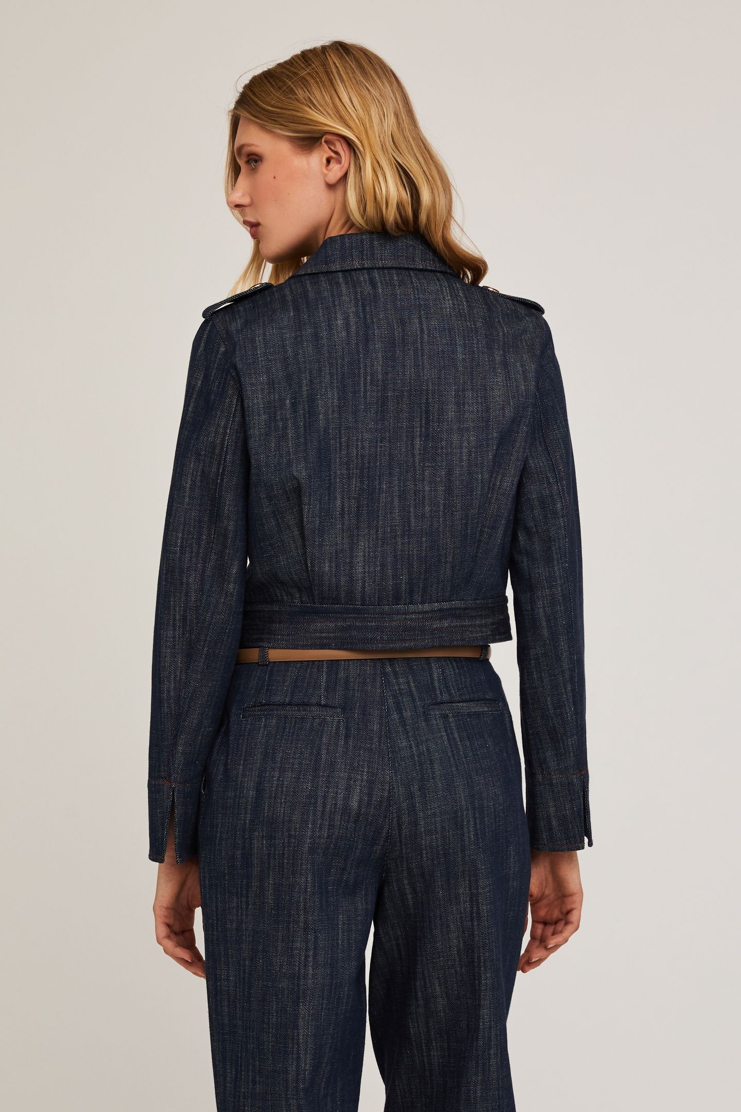 SHORT DENIM-EFFECT JACKET BLUE 2