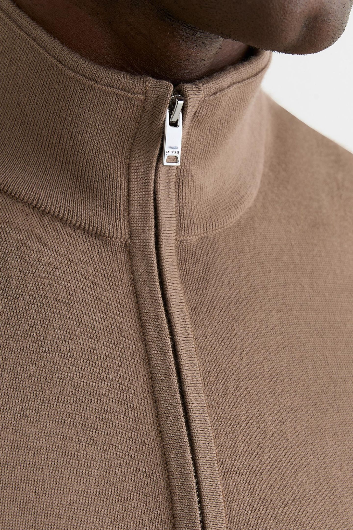 SLEEVELESS ZIP THROUGH FUNNEL NECK MERINO GILET CAMEL BROWN 6