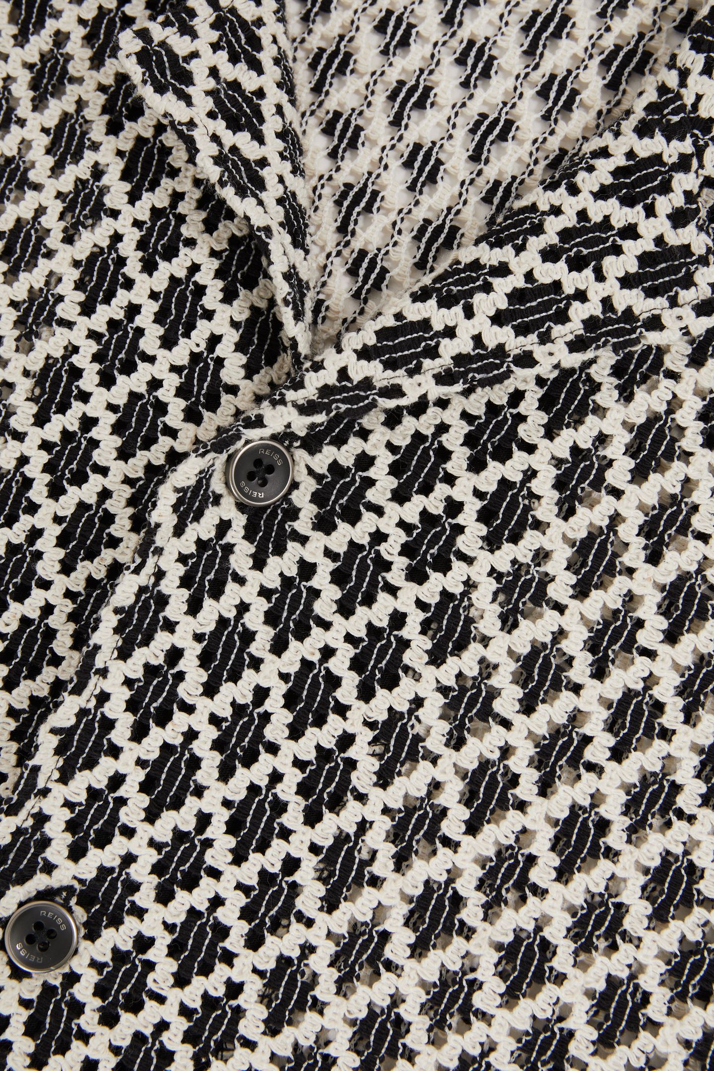 SS GEO CROCHET CUBAN SHIRT NAVY/WHITE 5