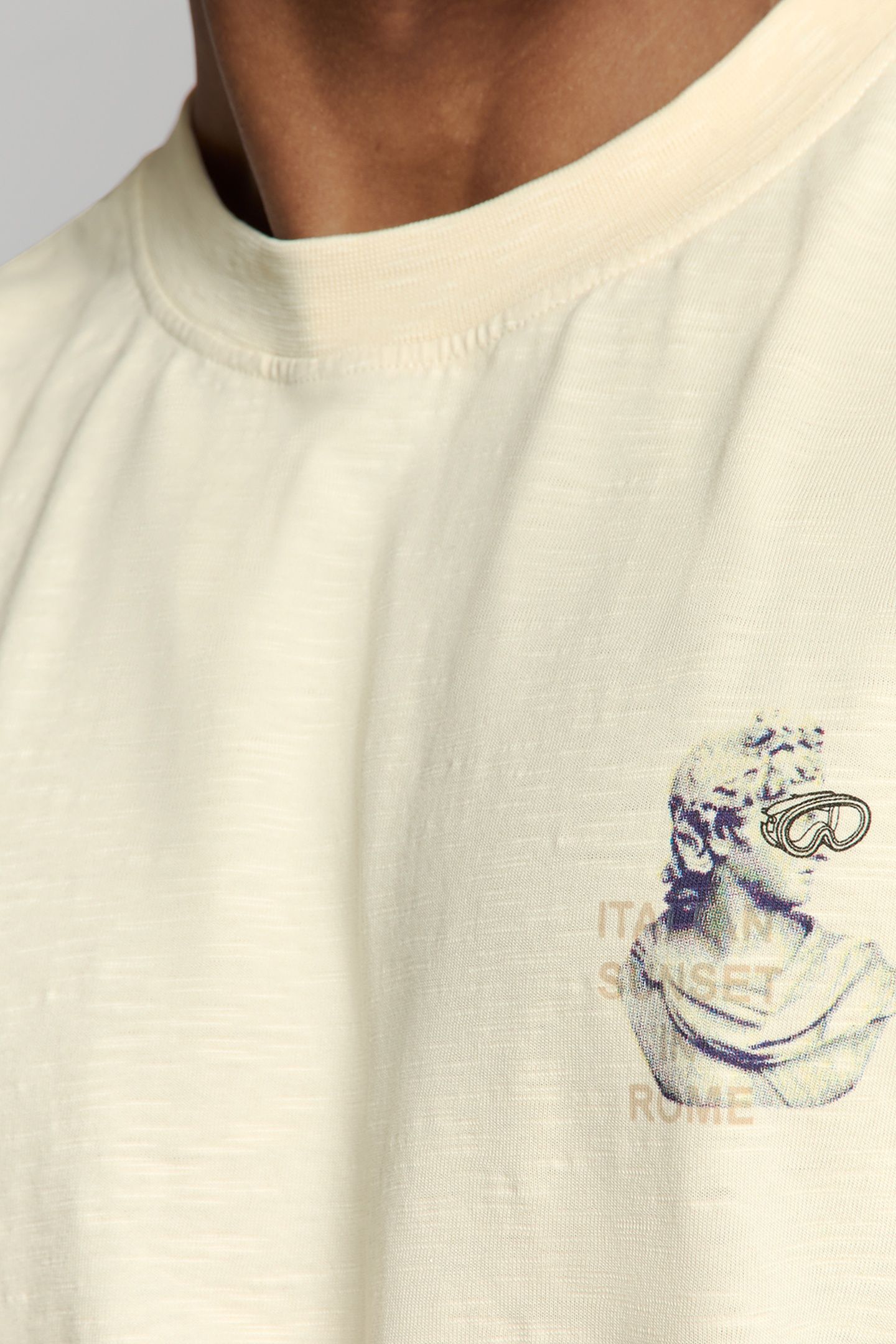 T-SHIRT CREWNECK SLUB PLACED PRINTS OFFWHITE 7