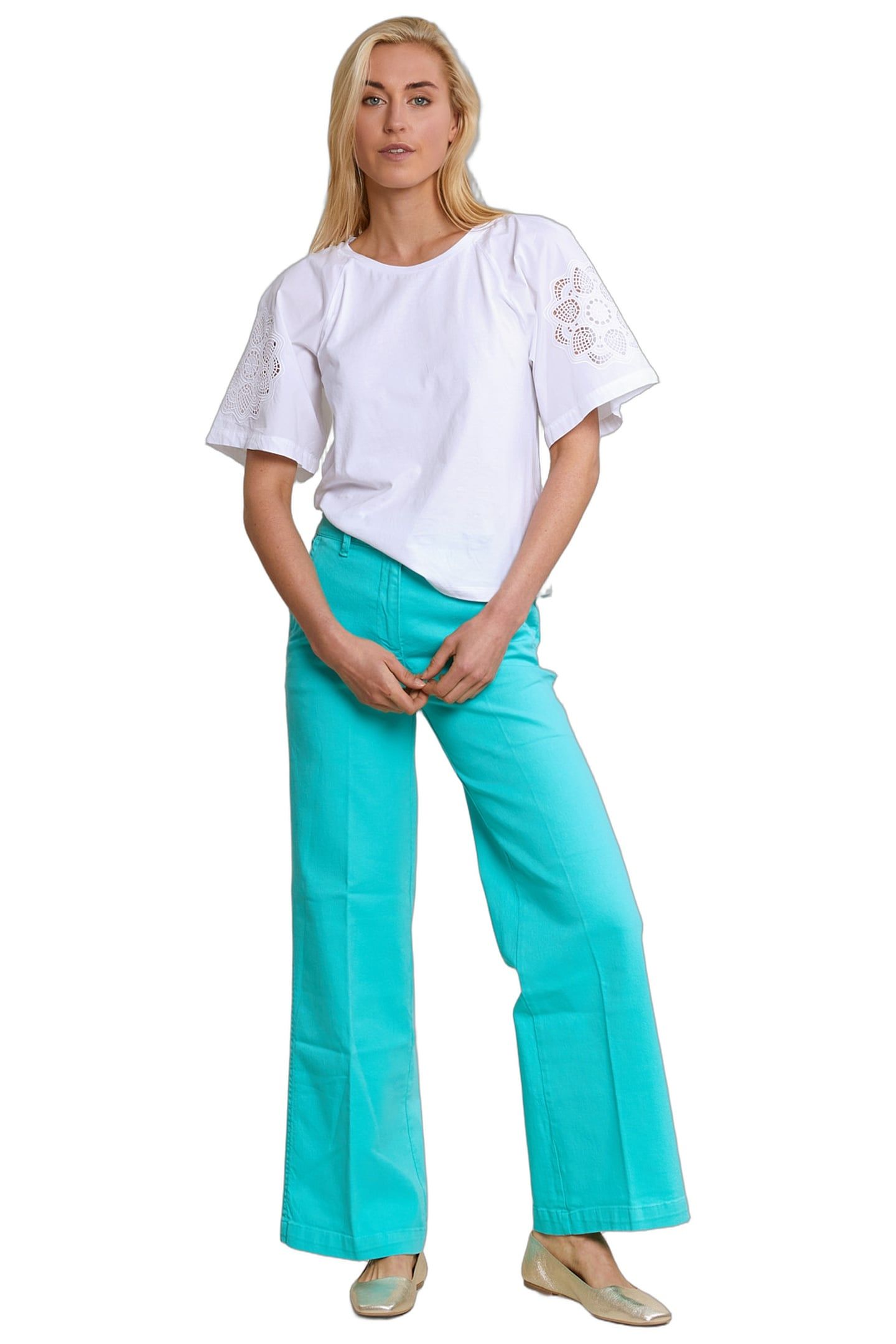 PANT HIGH WAIST LARGE LEG GREEN 2