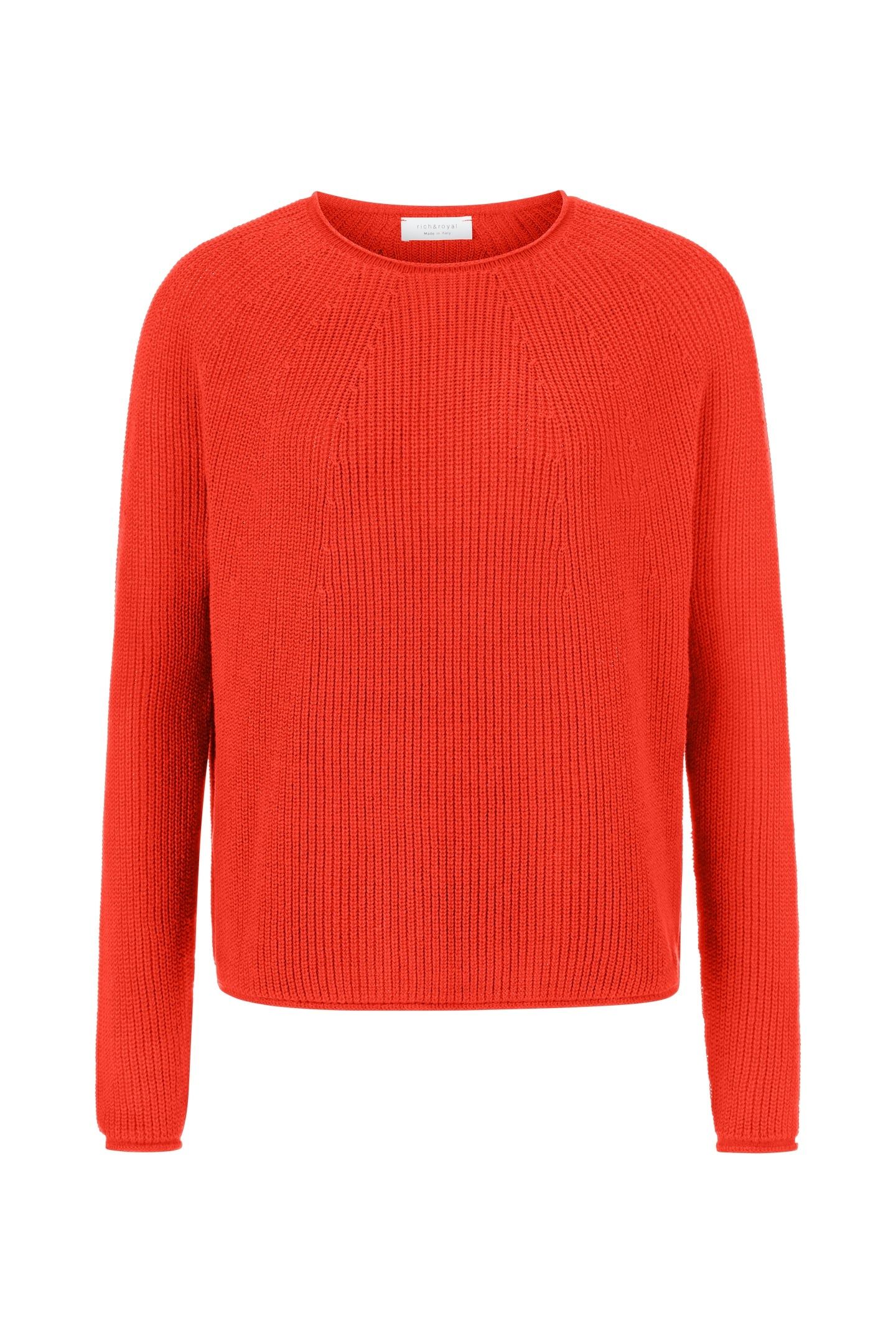 SEAMLESS CREW NECK HALF CARDIGAN SUNSET RED 4