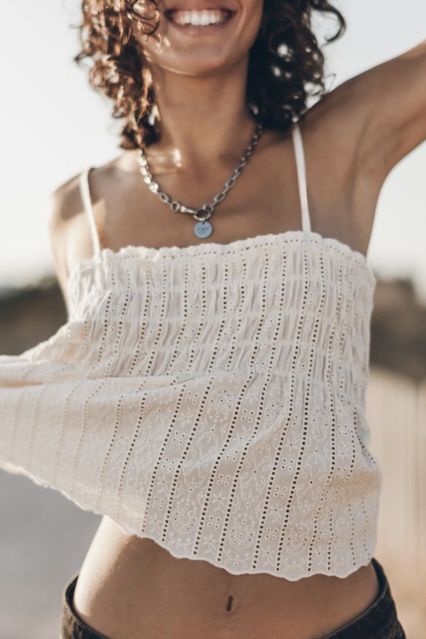 THE ECRU ROMANTIC TANK TOP ECRU 1