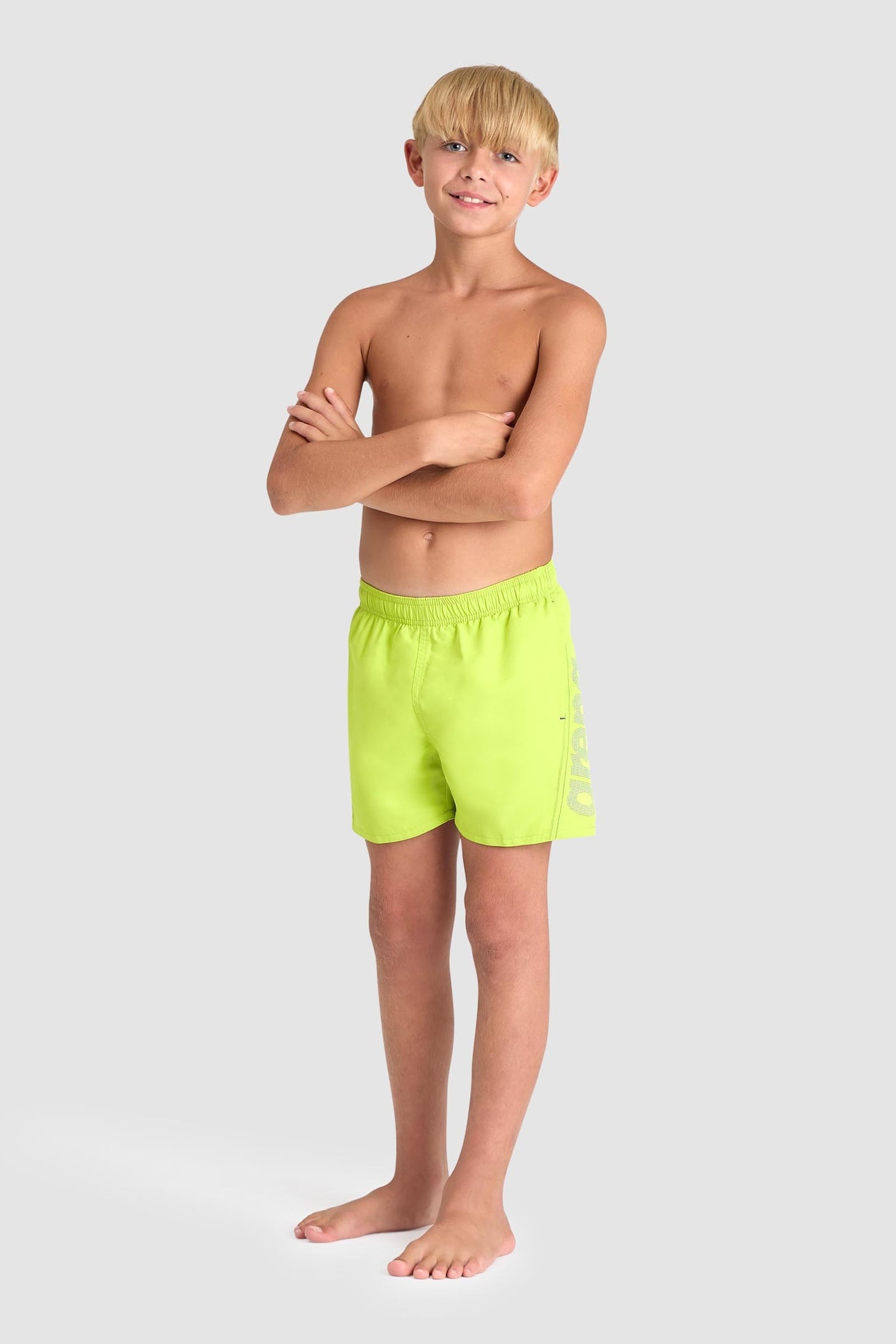 FUNDAMENTALS LOGO JR BOXER R SOFT GREEN-NEON BLUE 1