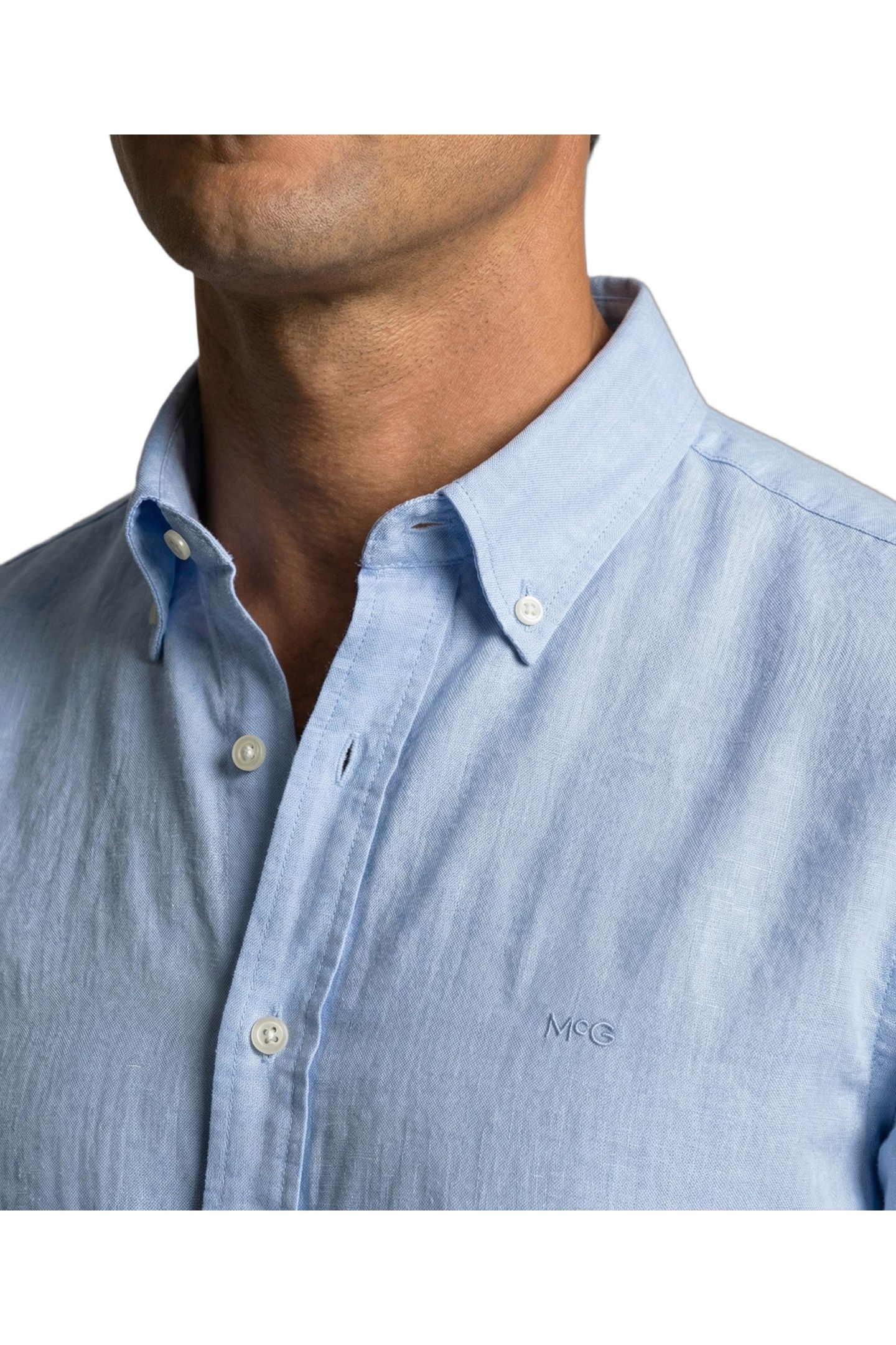 COTTON/LINNEN SHIRT LIGHT BLUE 4