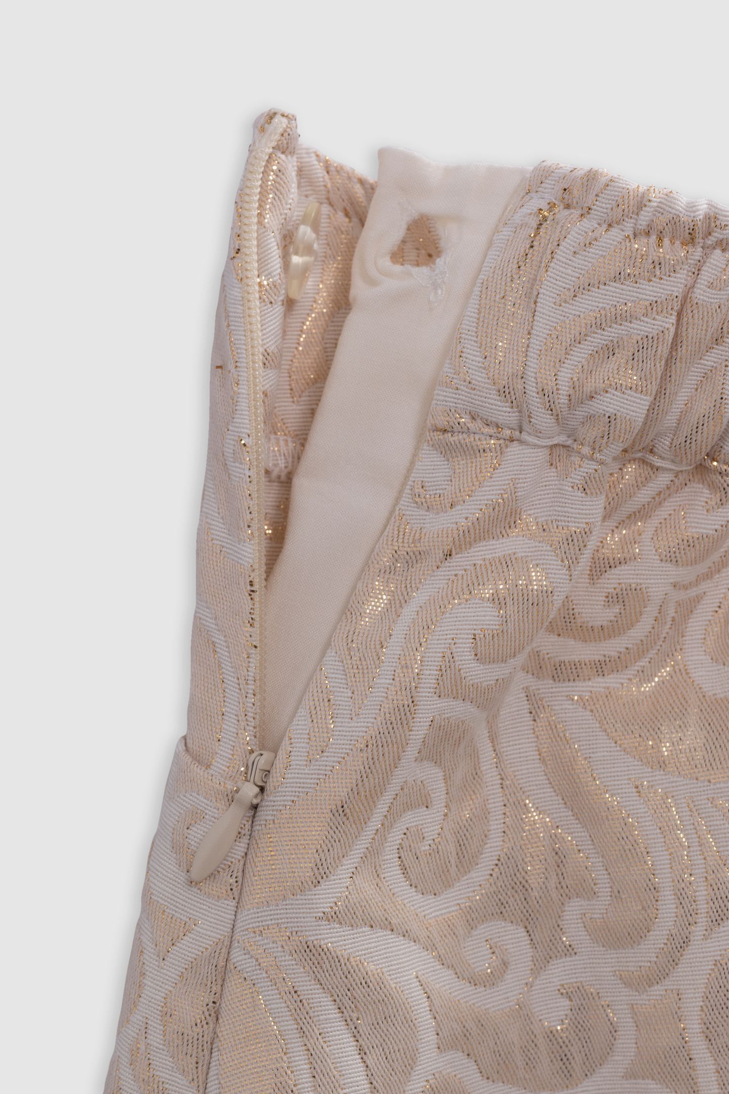 GOLD BAROQUE JACQUARD SHORT SKIRT 6