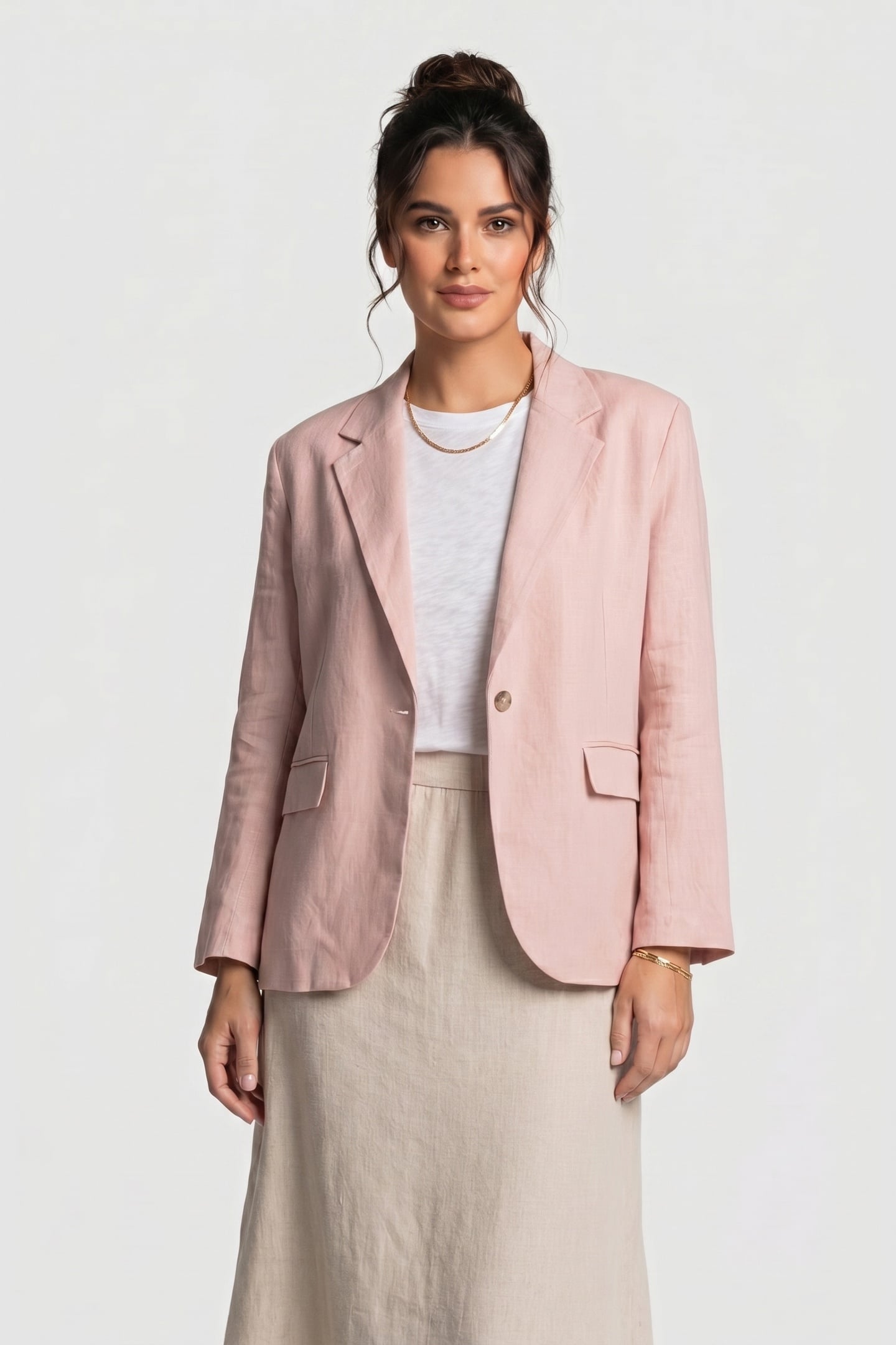 ILONA LINNEN BLAZER ORANGE 1