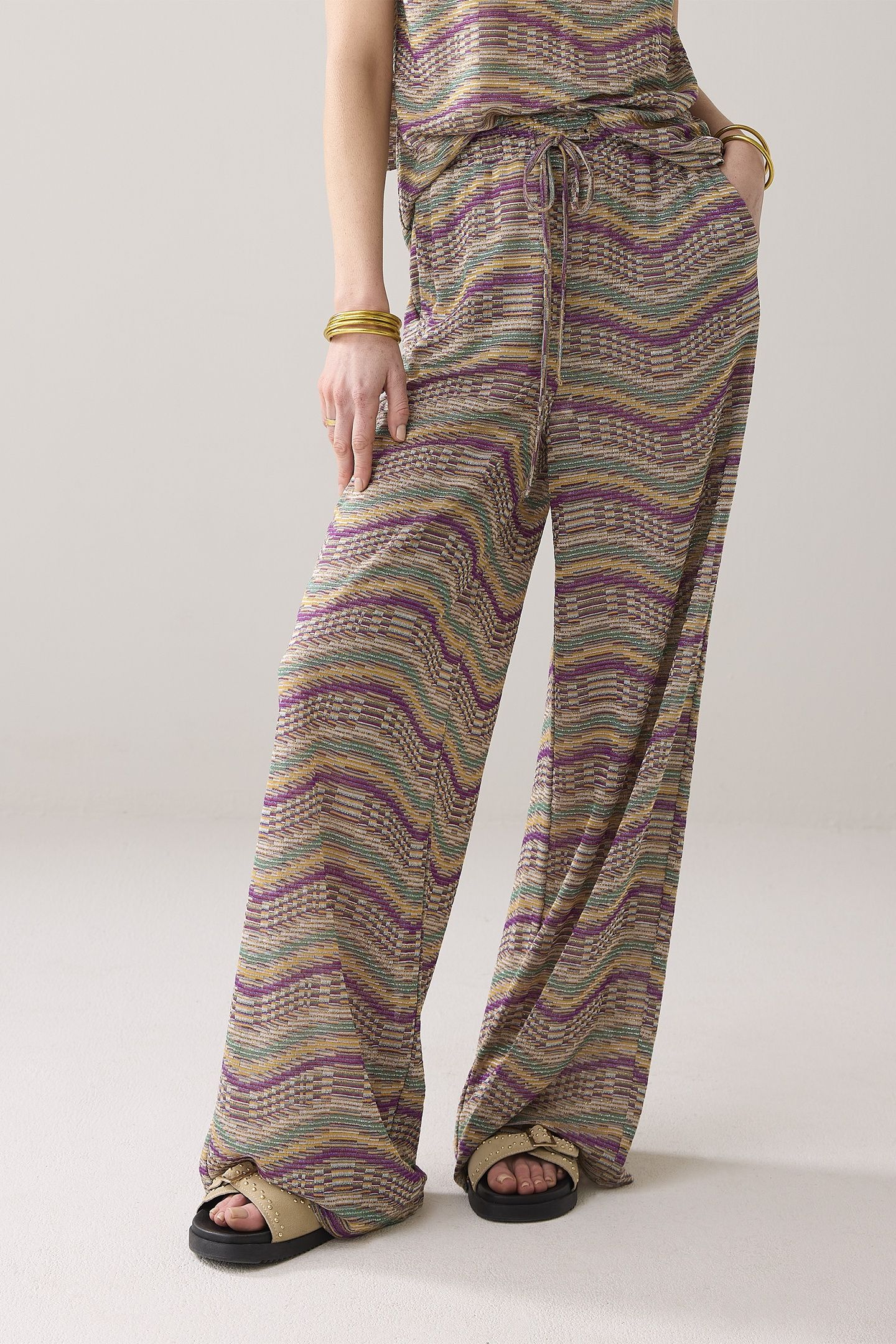 WIDE LEG PANT MULTICOLOUR SPARKLY WAVE 1