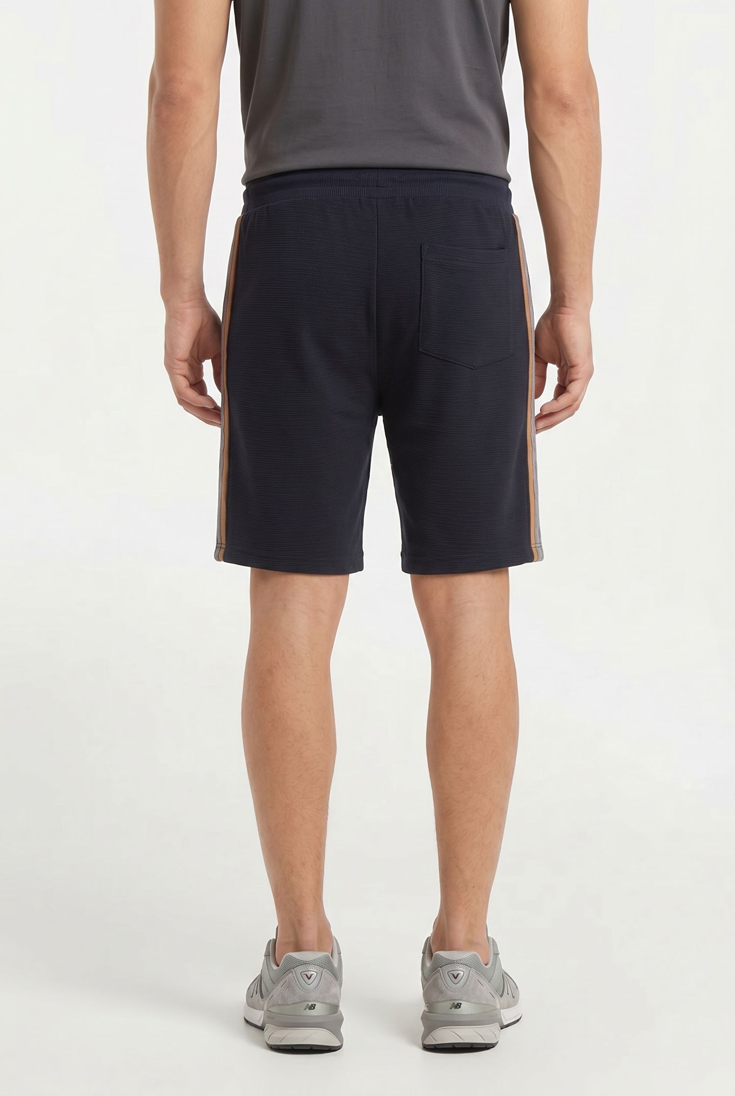 RIBBED SHORT WITH CONTRAST SIDE STRIPE NAVY 2